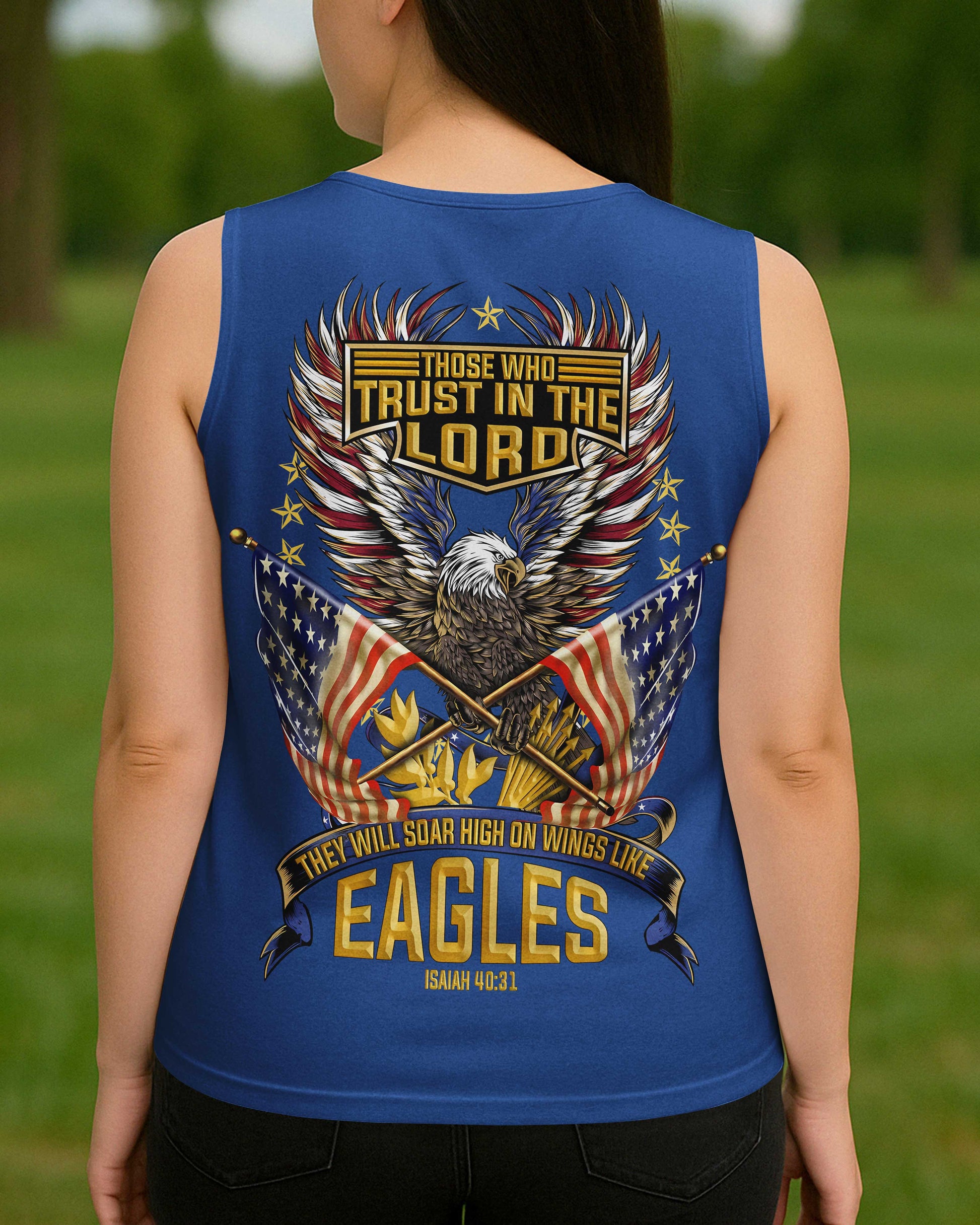 Those Who Trust In The Lord They Will Soar High On Wings Like Eagles V-neck Tank Top