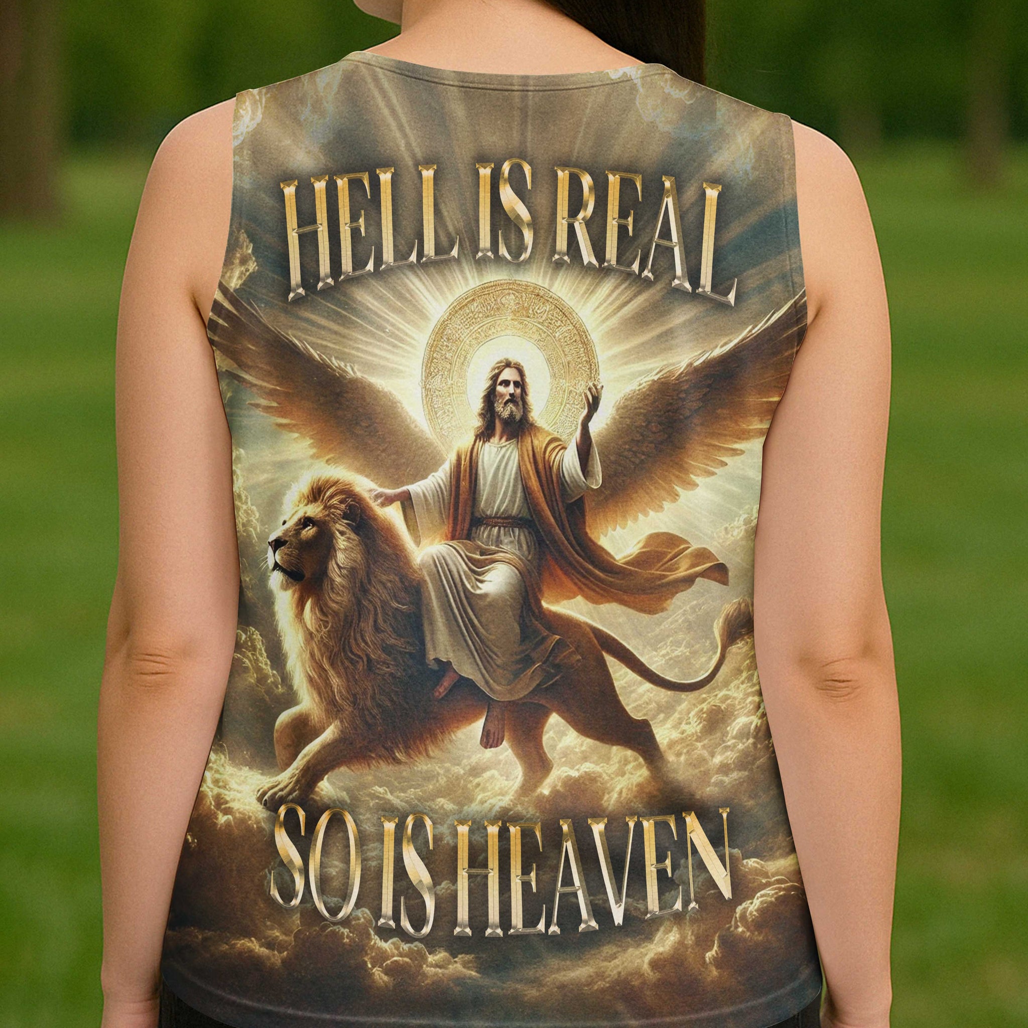 Hell Is Real So Is Heaven All Over Print V-neck Tank Top