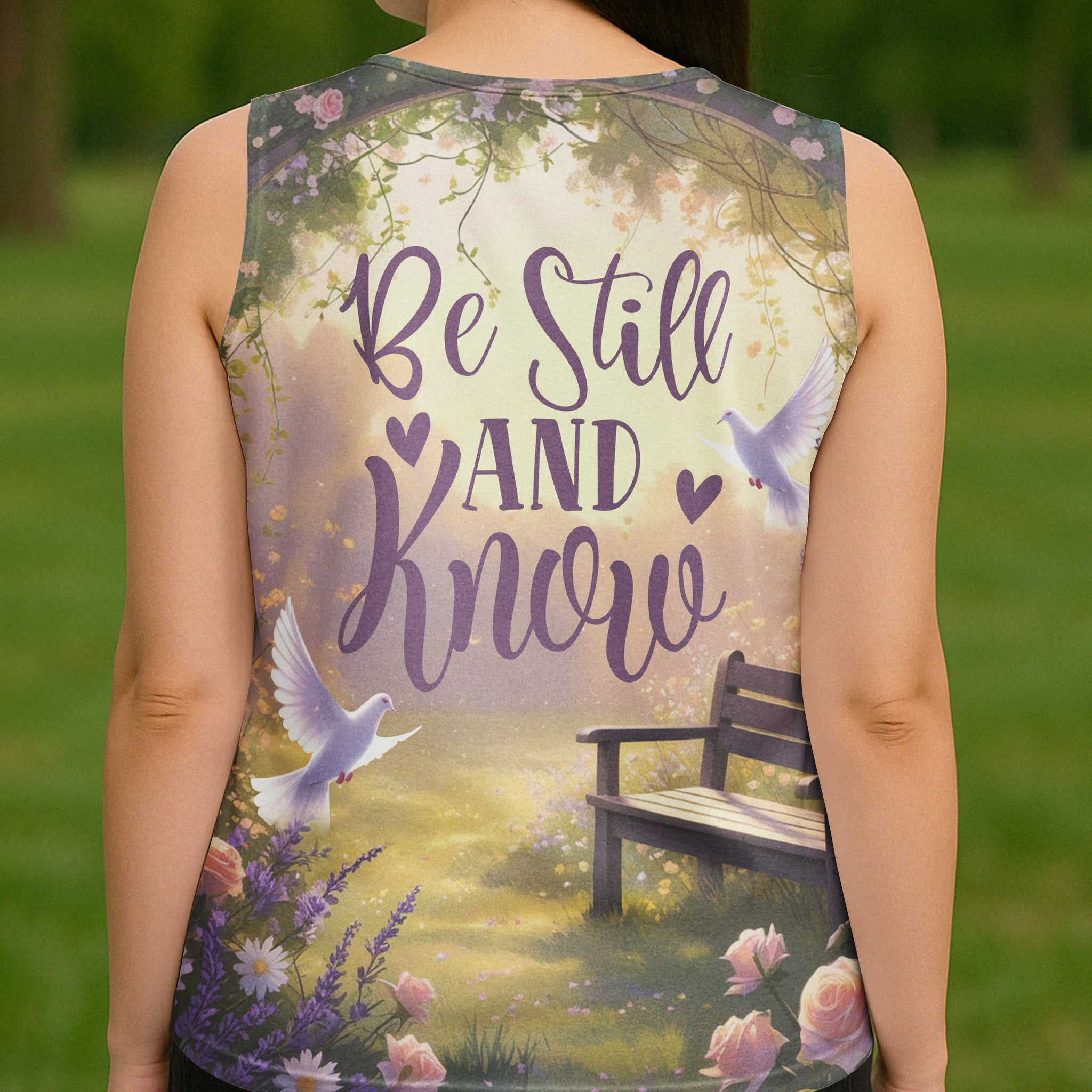 Be Still And Know All Over Print V-neck Tank Top
