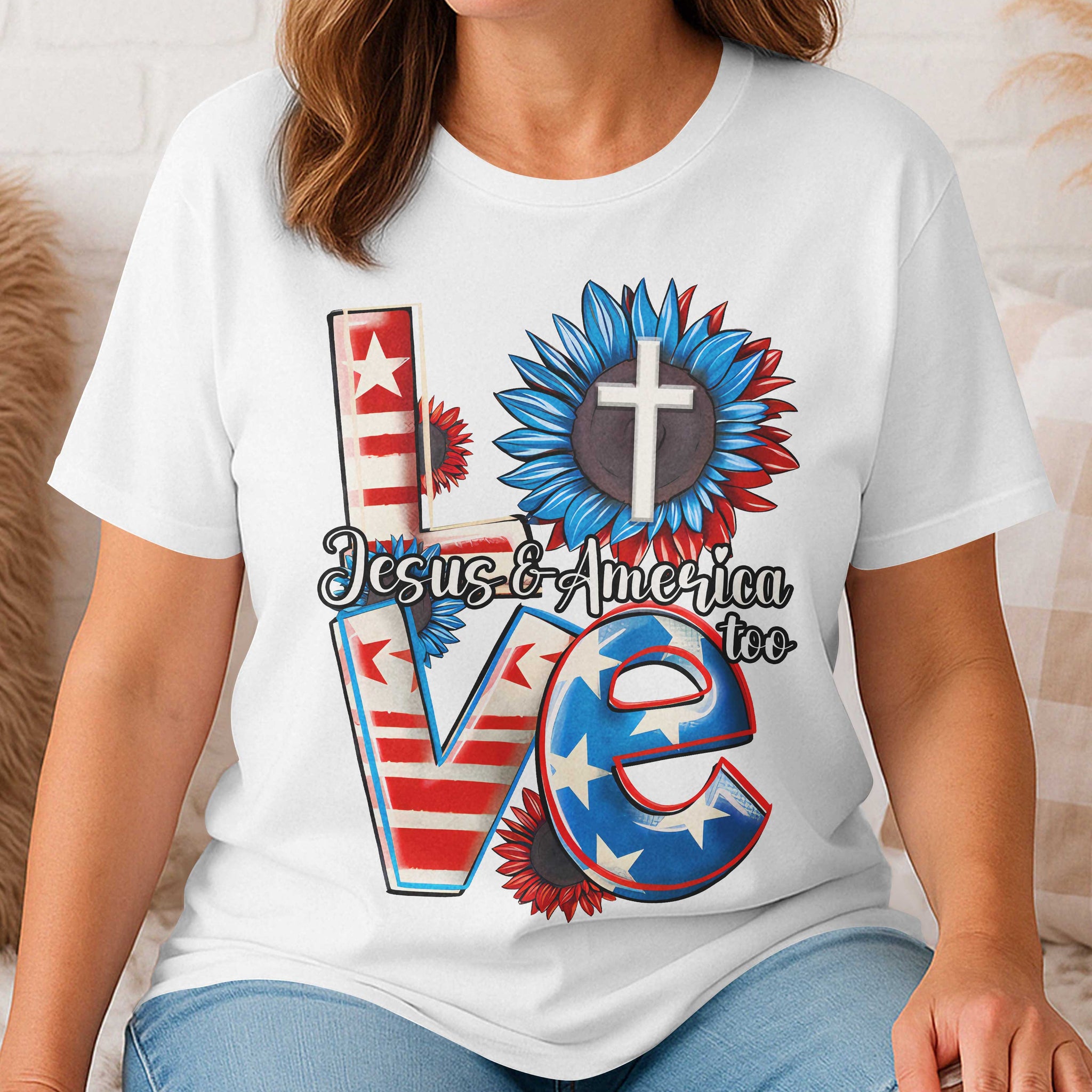 Love Jesus and America Too T-Shirt