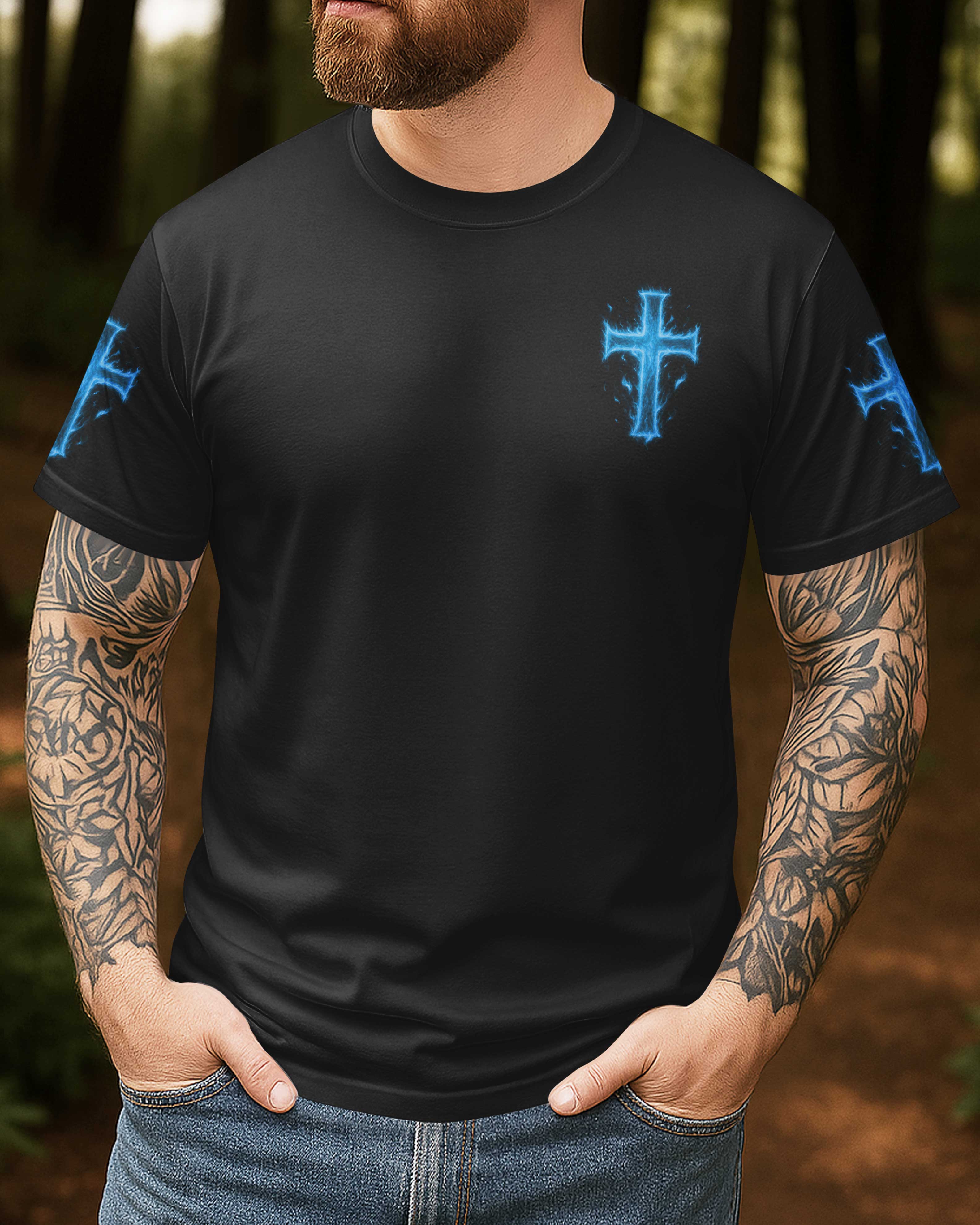 I Only Kneel For One Man And He Died On The Cross All Over Print T-Shirt