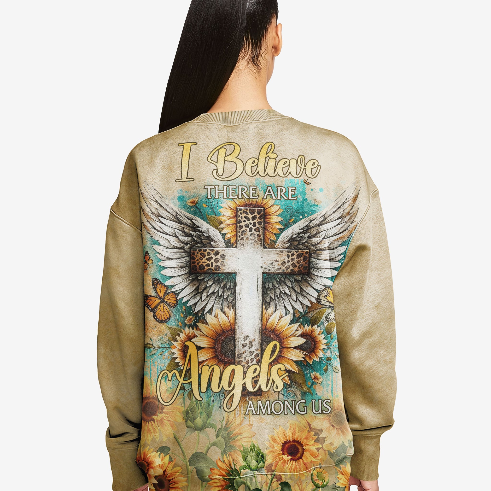 I Believe There Are Angels Among Us All Over Print Sweater