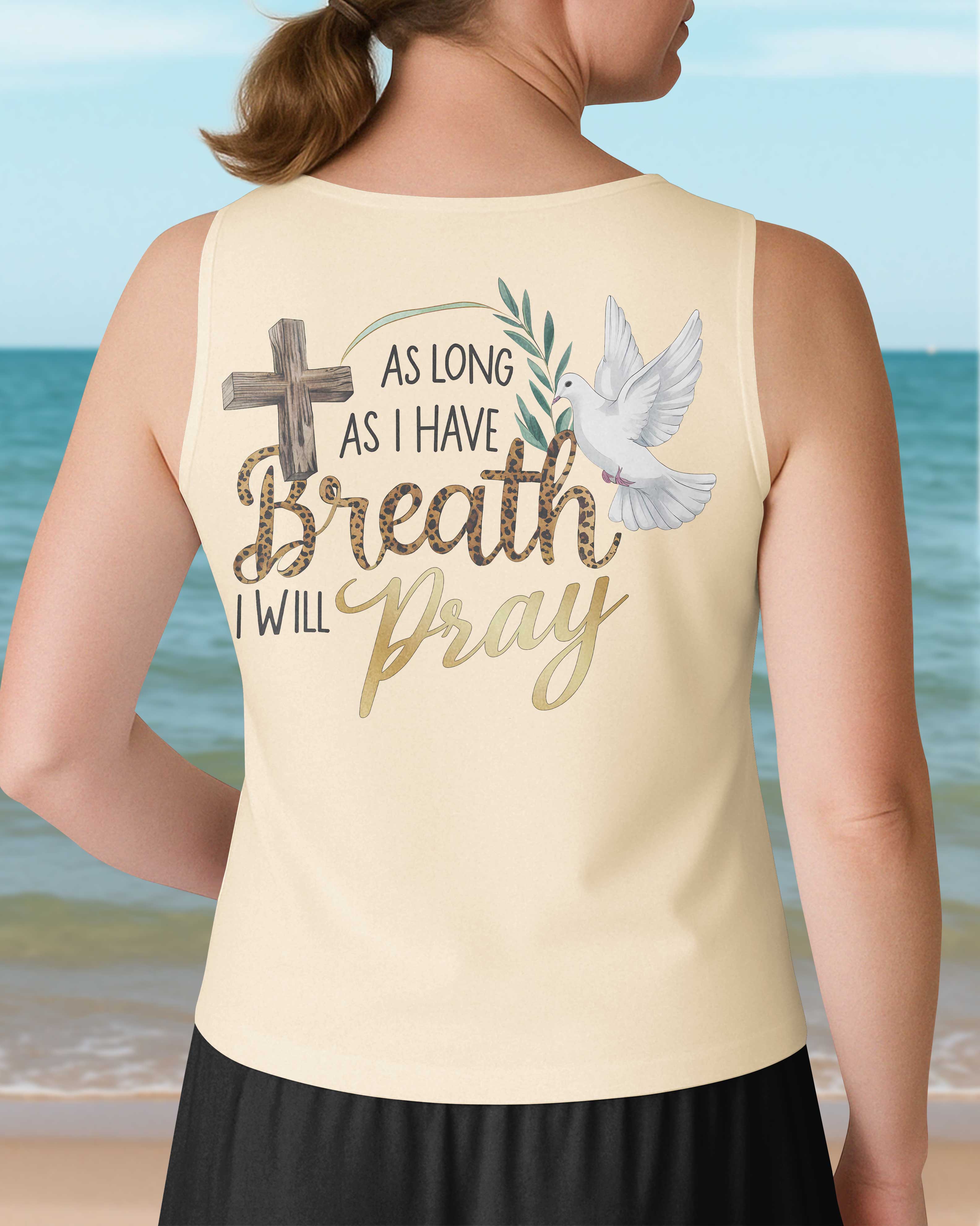 As Long As I Have Breath I Will Pray V-neck Tank Top