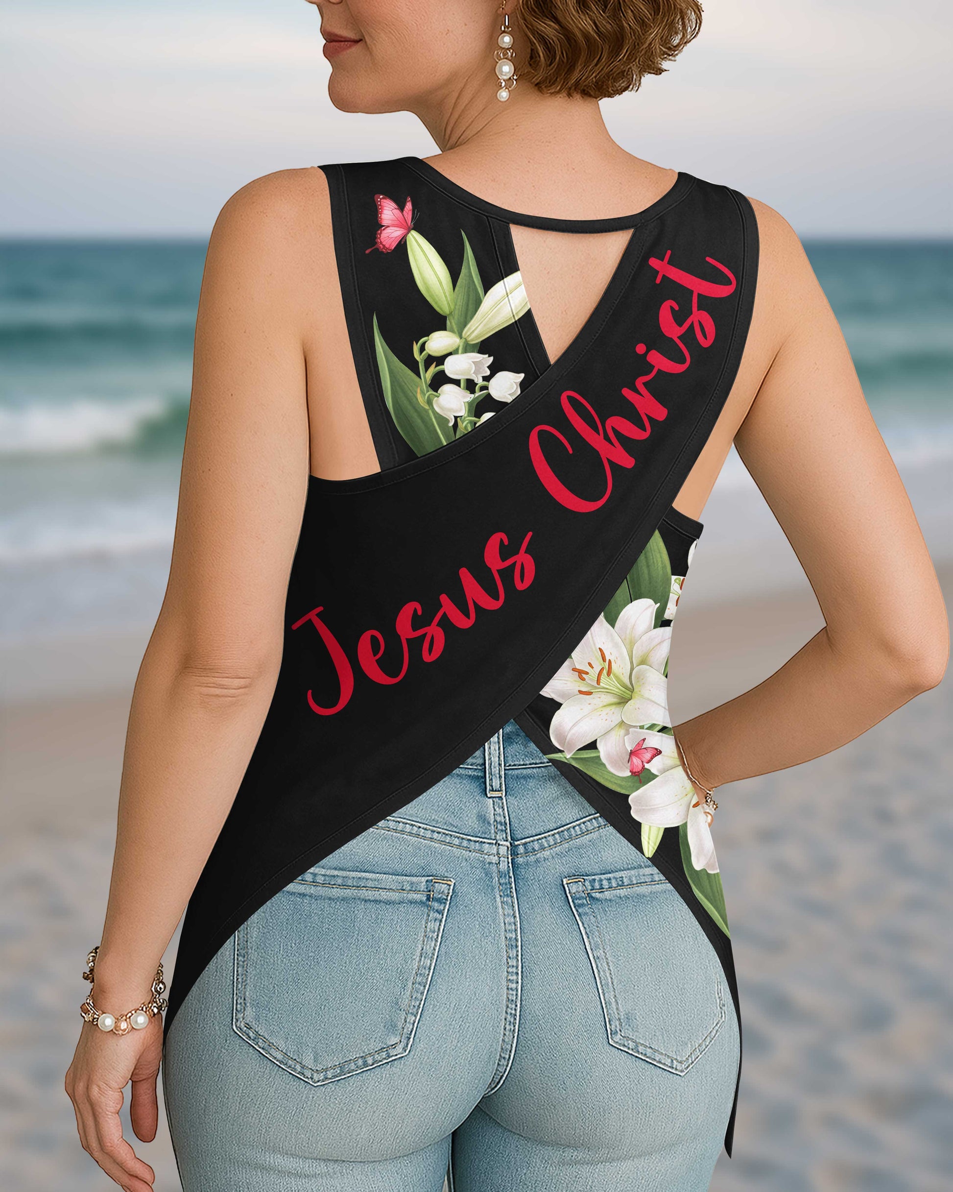 Cardinals Appear When Angels Are Near Cut Out Wrap Back Tank Top