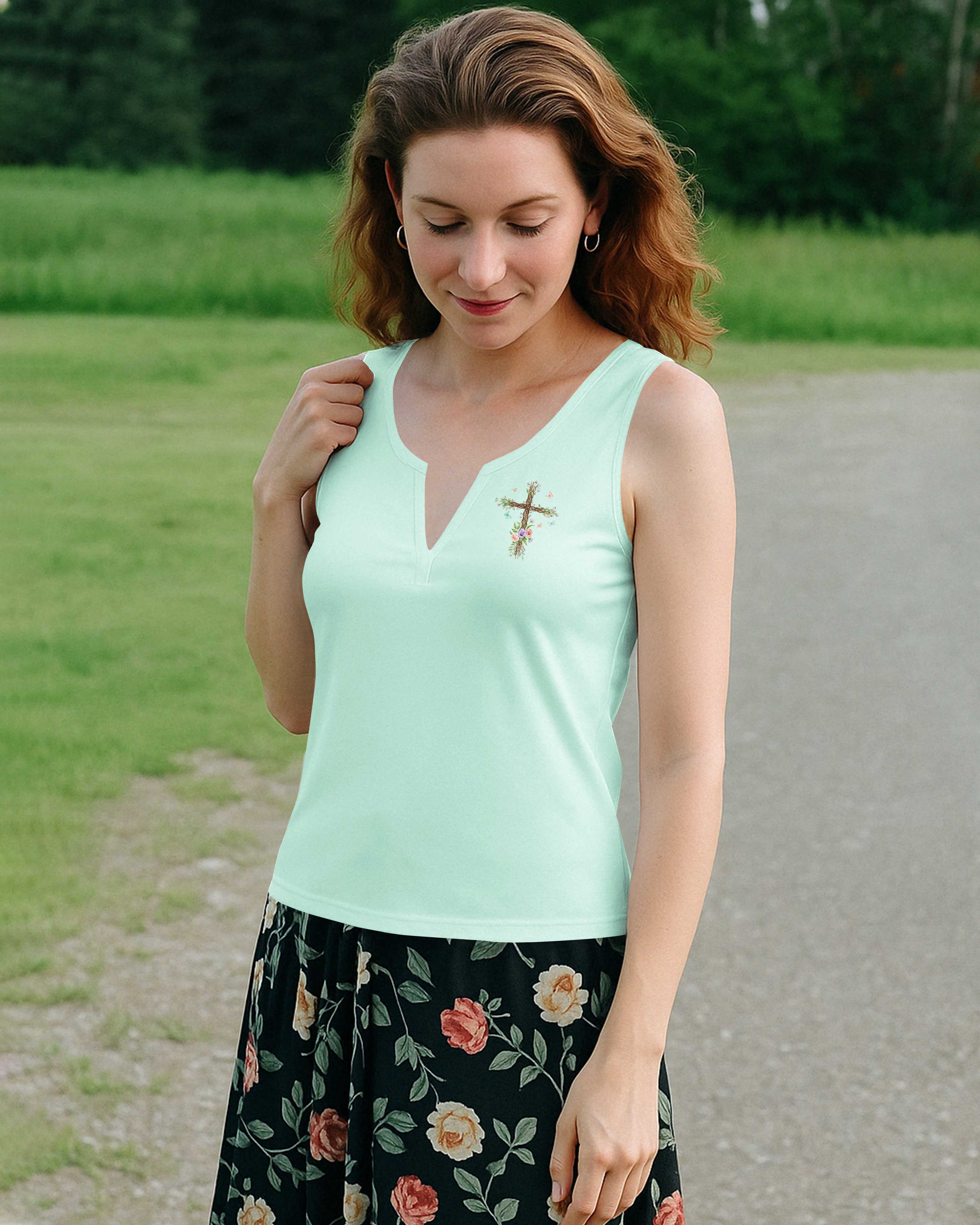 Be Still Before The Lord V-neck Tank Top