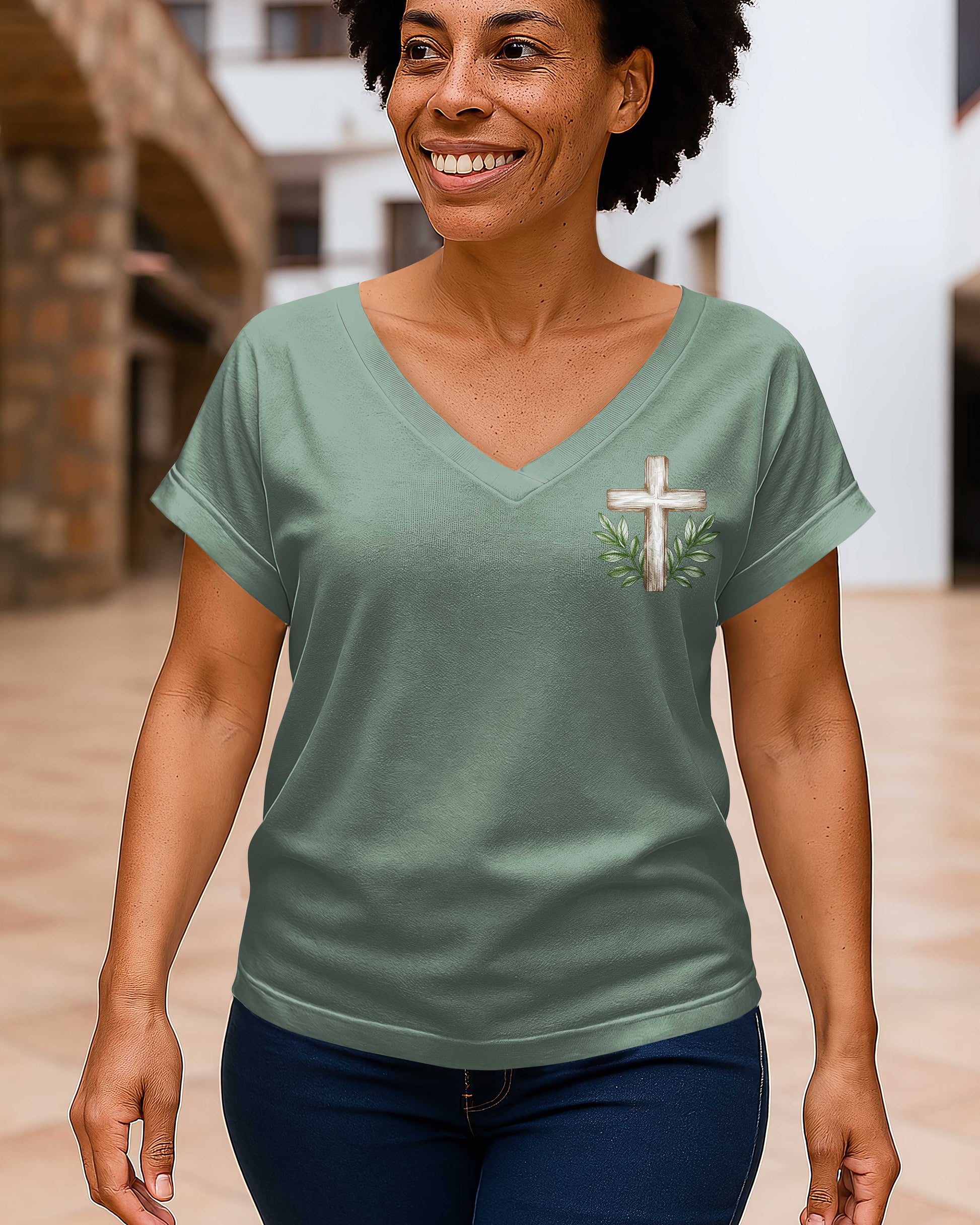 As Long As I Have Breath I Will Pray V-neck Dolman Sleeves Shirt