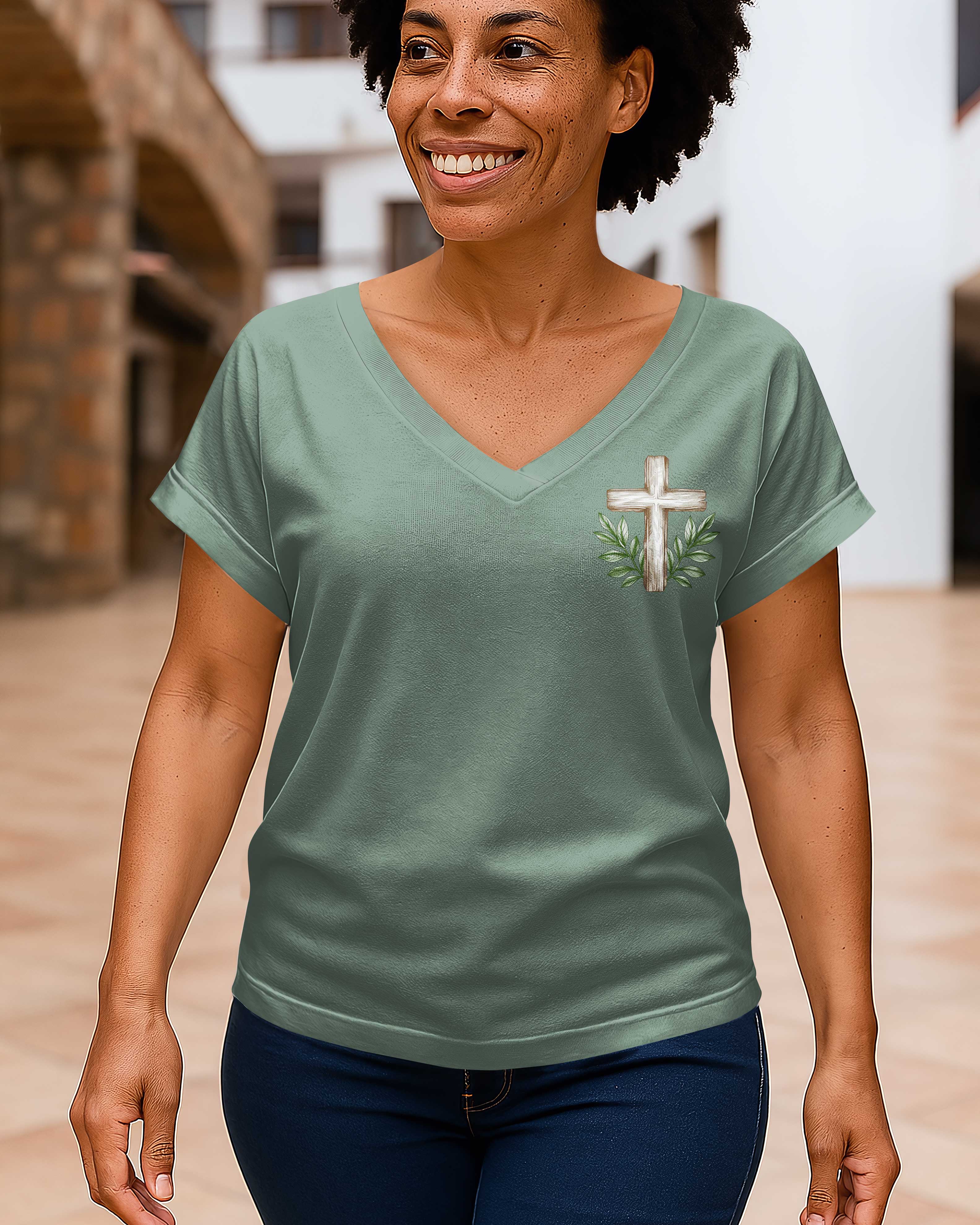 As Long As I Have Breath I Will Pray V-neck Dolman Sleeves Shirt