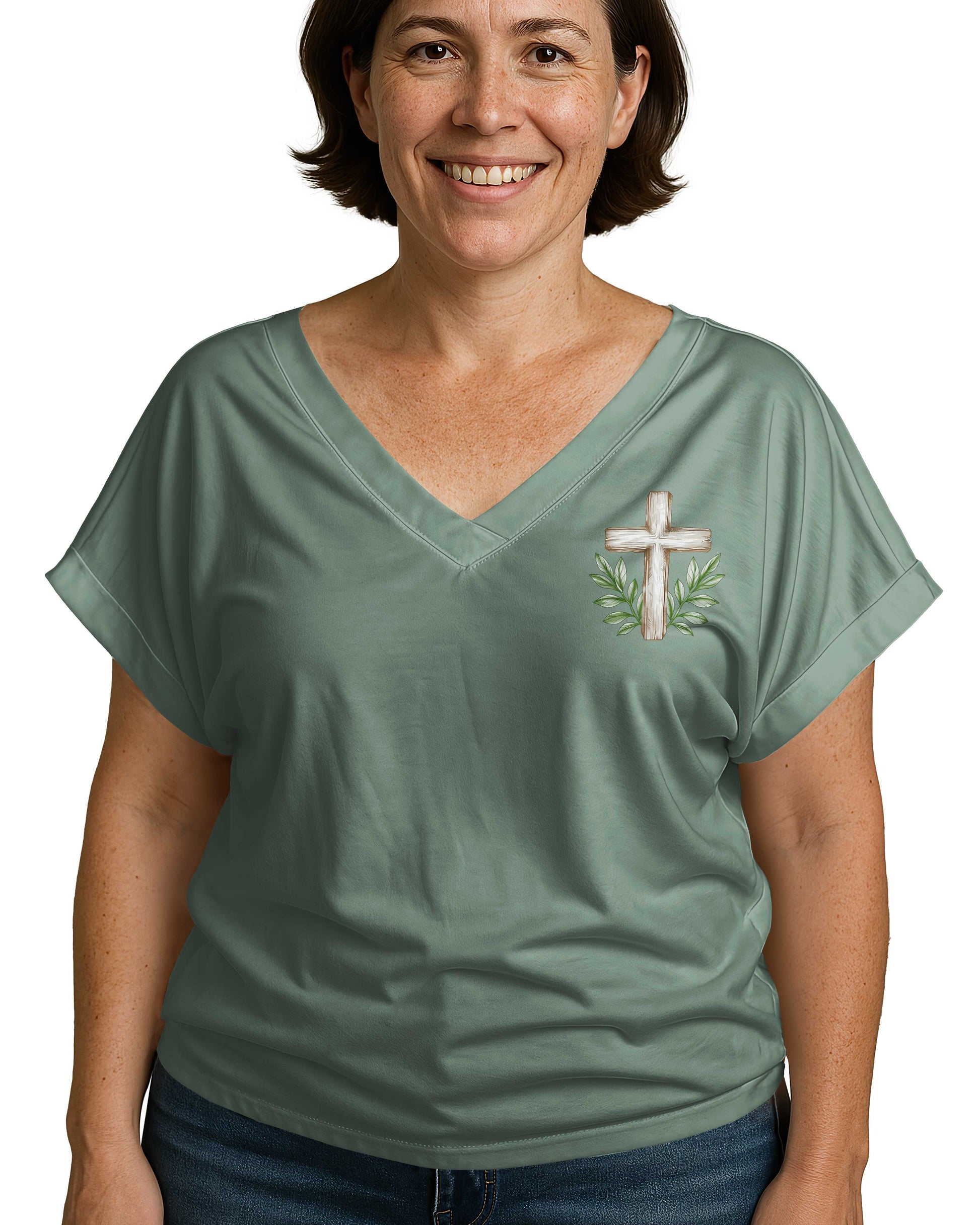 As Long As I Have Breath I Will Pray V-neck Dolman Sleeves Shirt