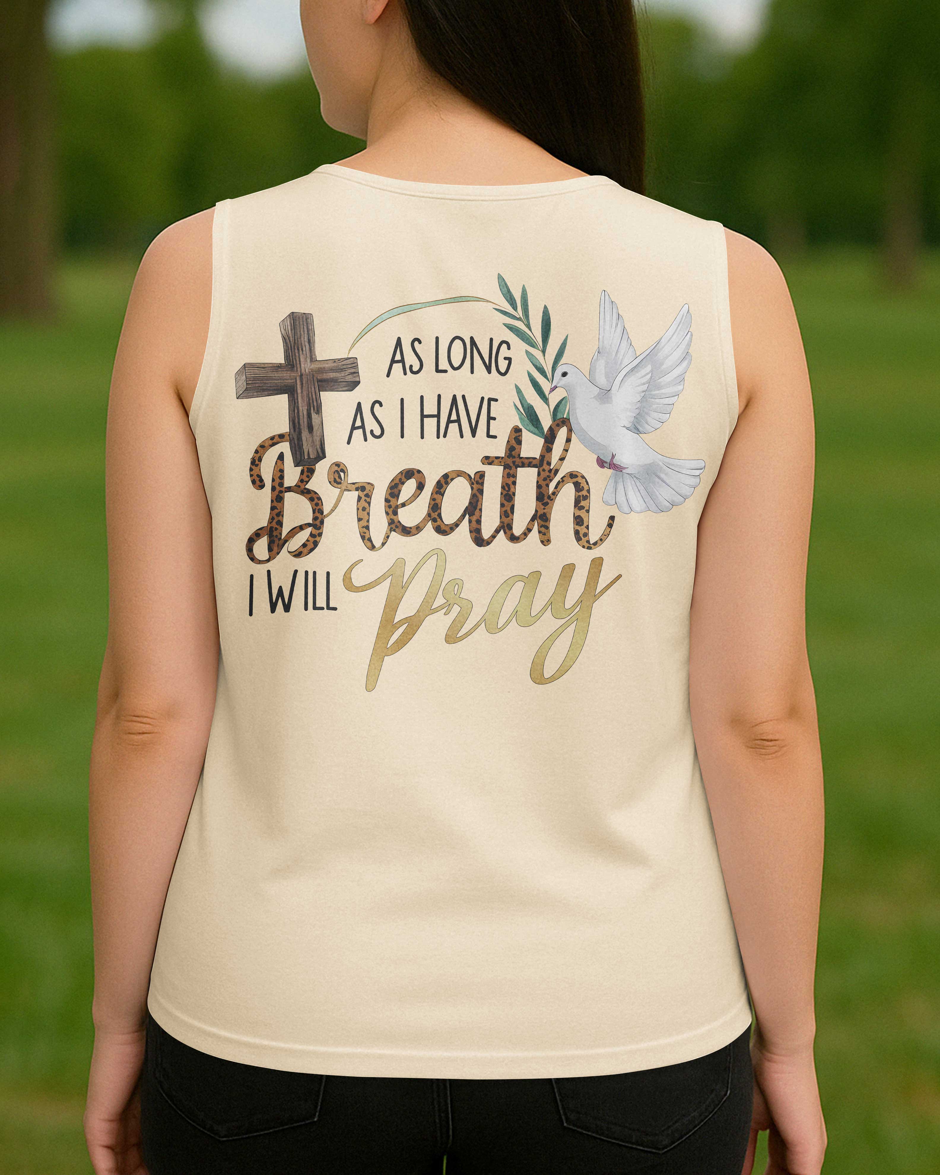 As Long As I Have Breath I Will Pray V-neck Tank Top