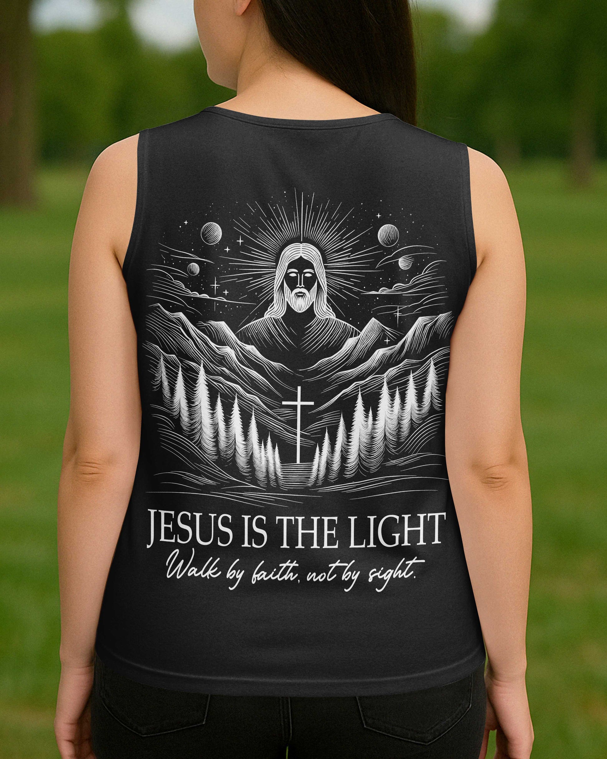 Jesus Is The Light V-neck Tank Top