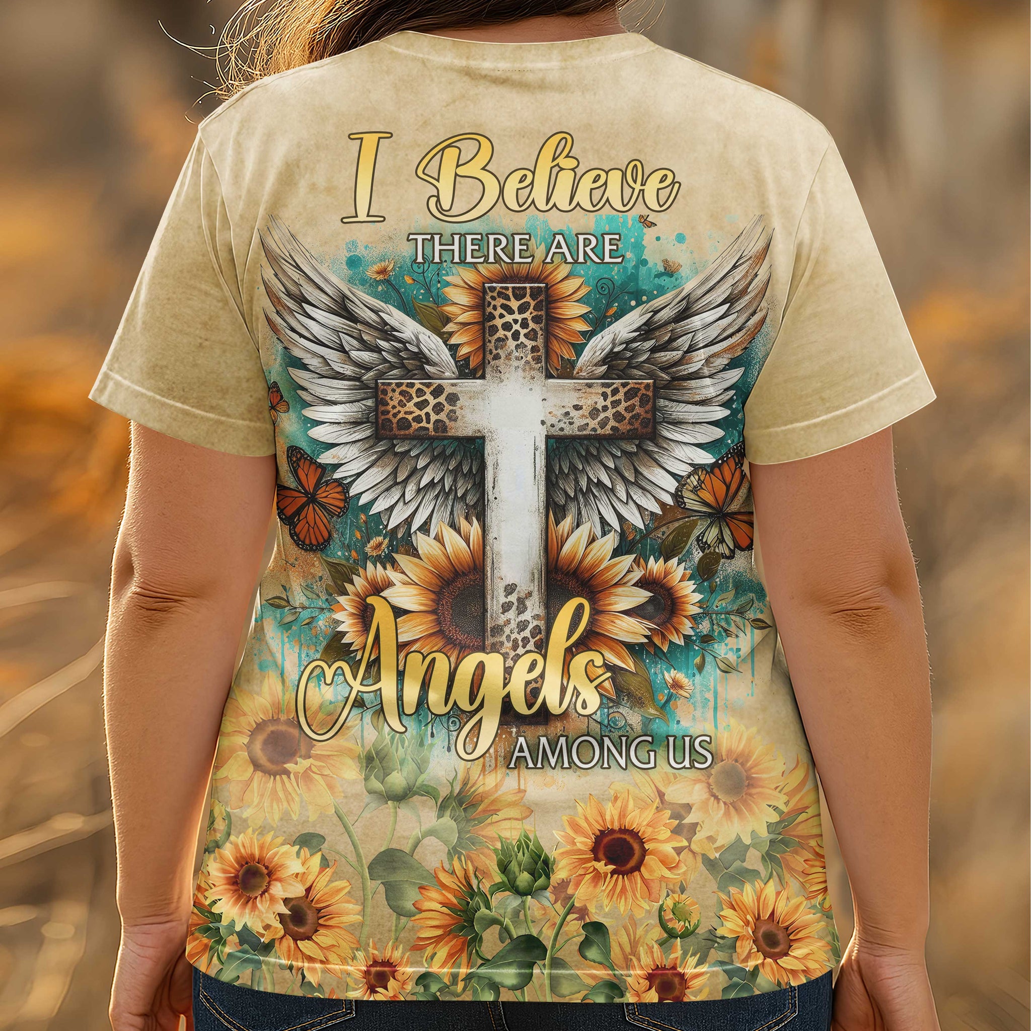 I Believe There Are Angels Among Us All Over Print T-shirt