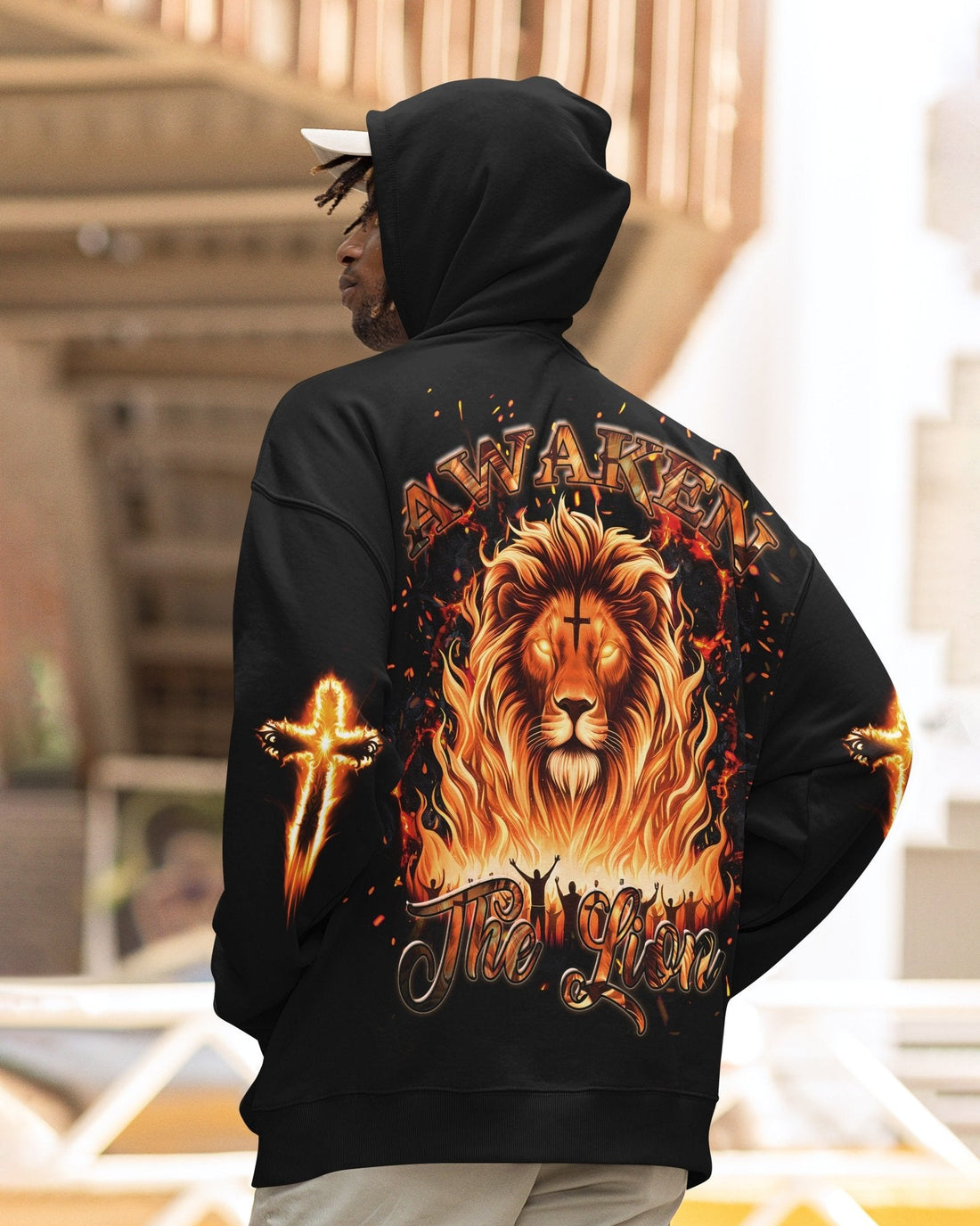 Awaken The Lion All Over Print Zip Hoodie