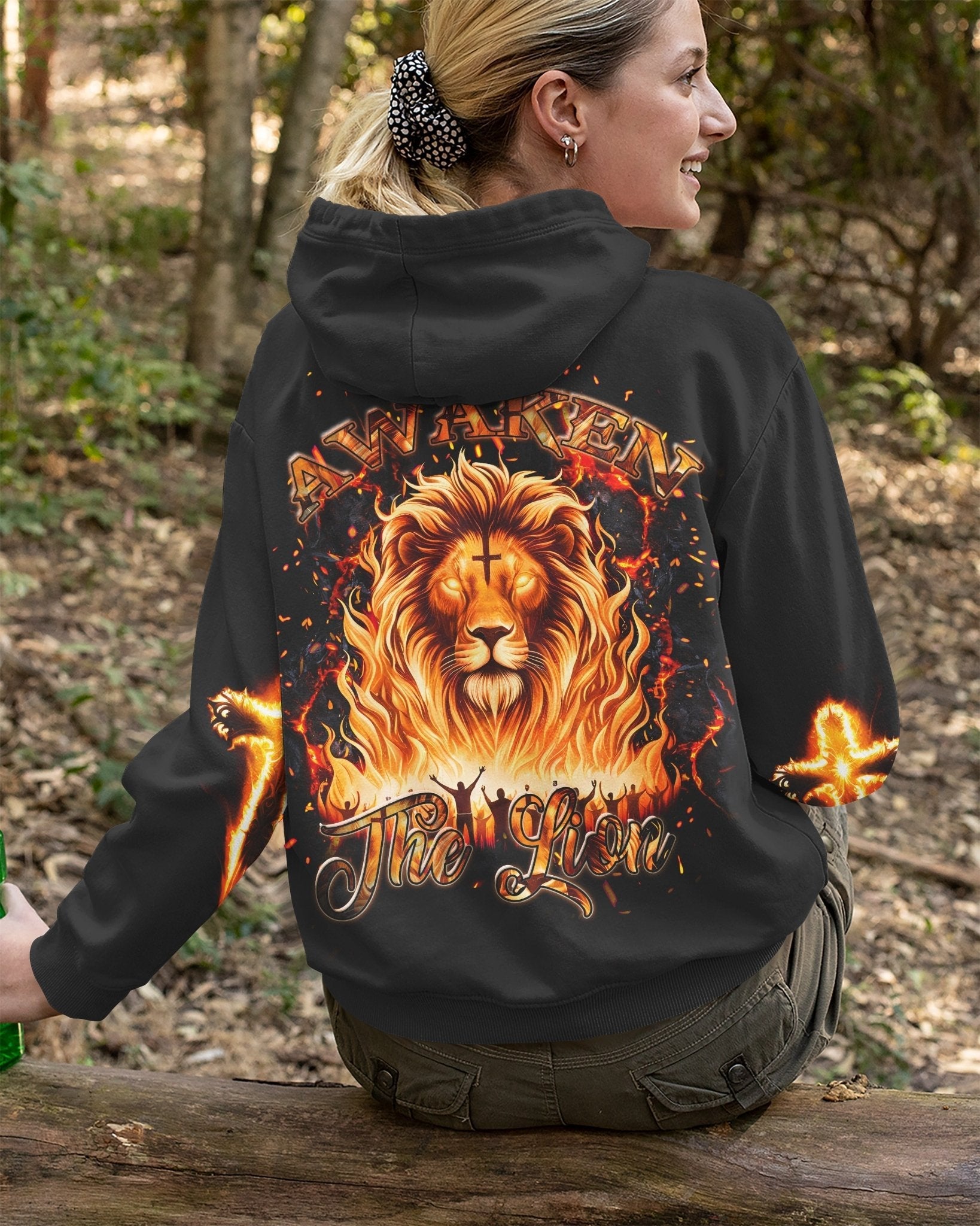 Awaken The Lion All Over Print Zip Hoodie