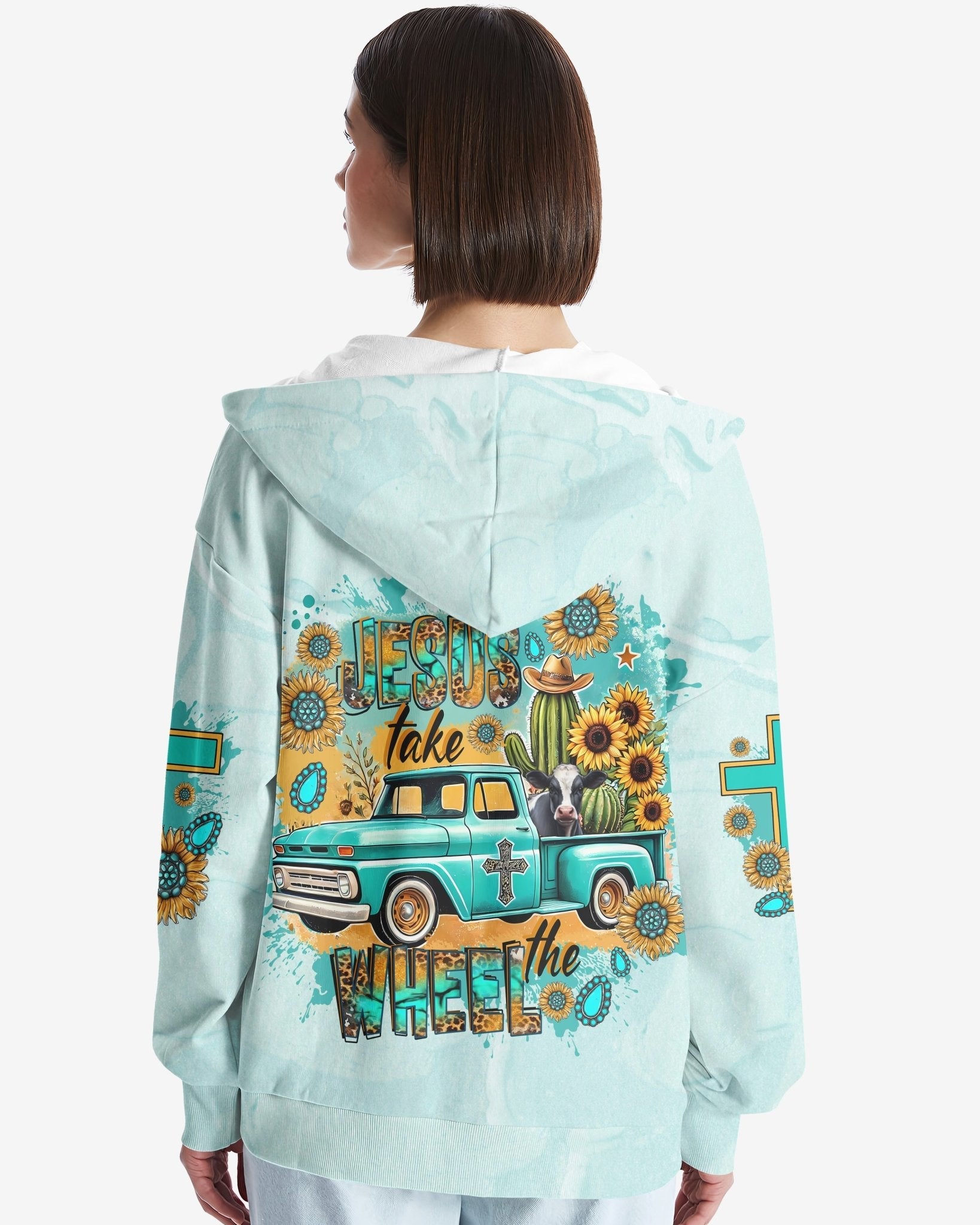 Jesus Take The Wheel All Over Print Zip Hoodie