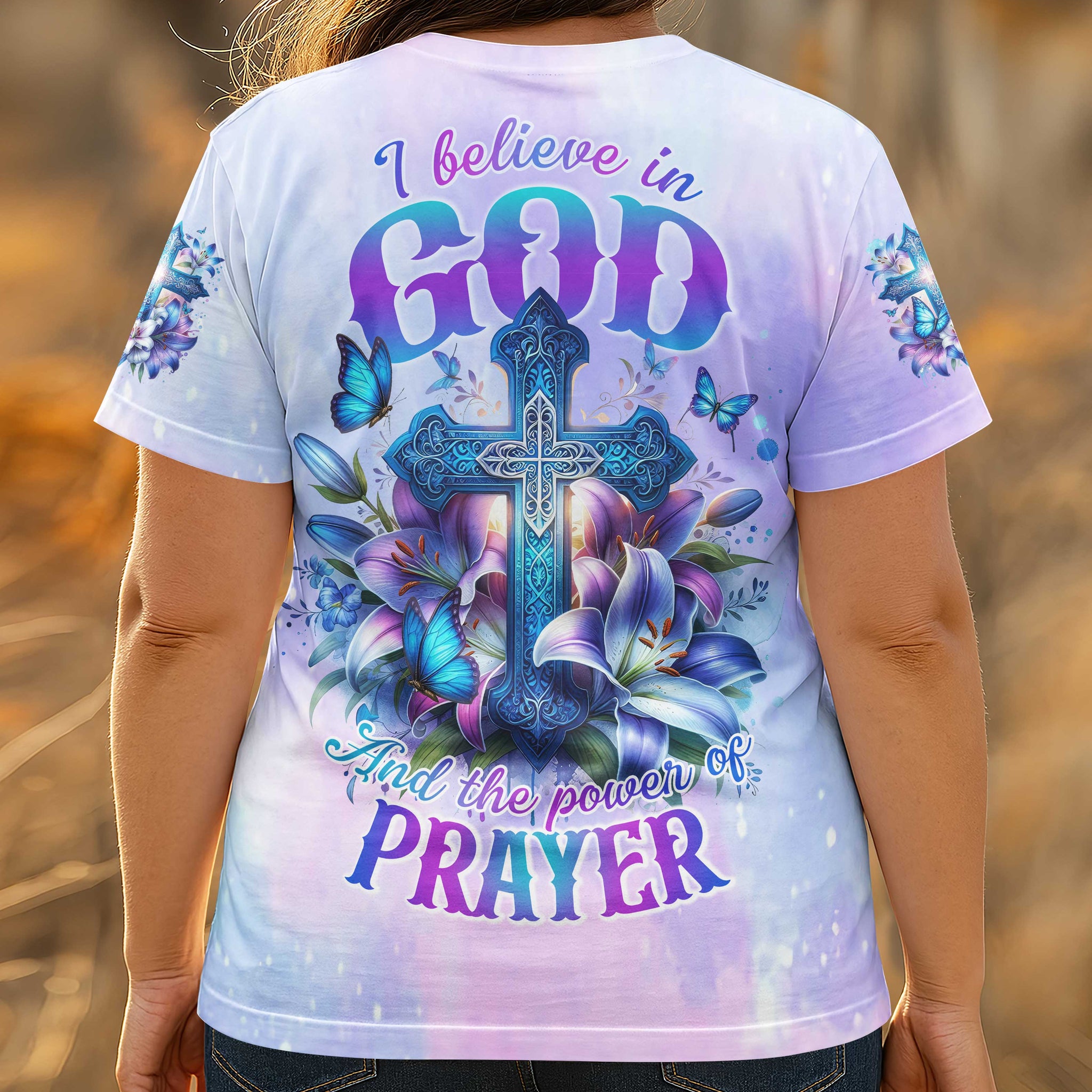 God And The Power Of Prayer All Over Print T-shirt