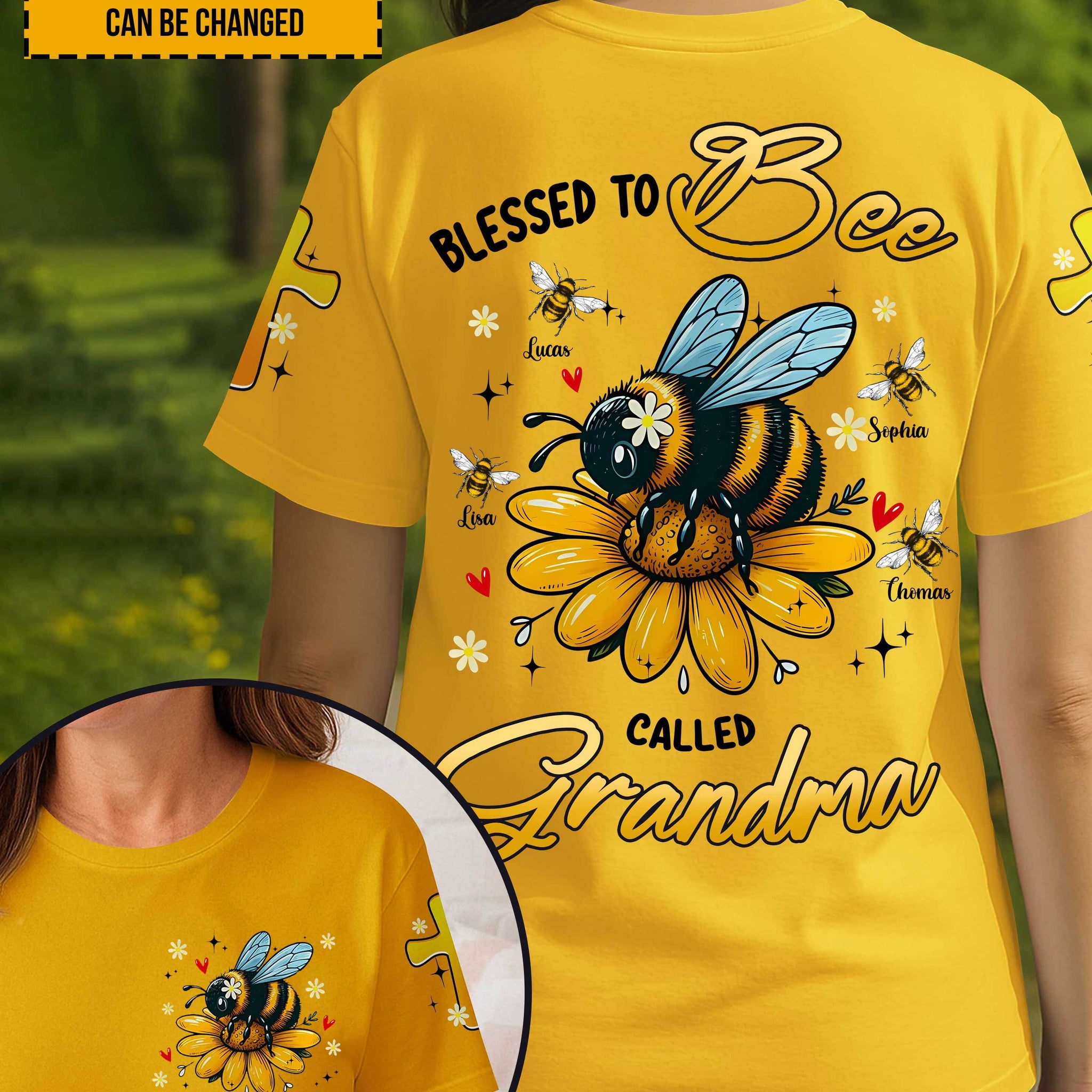 Blessed To Bee Called Grandma All Over Print T-Shirt