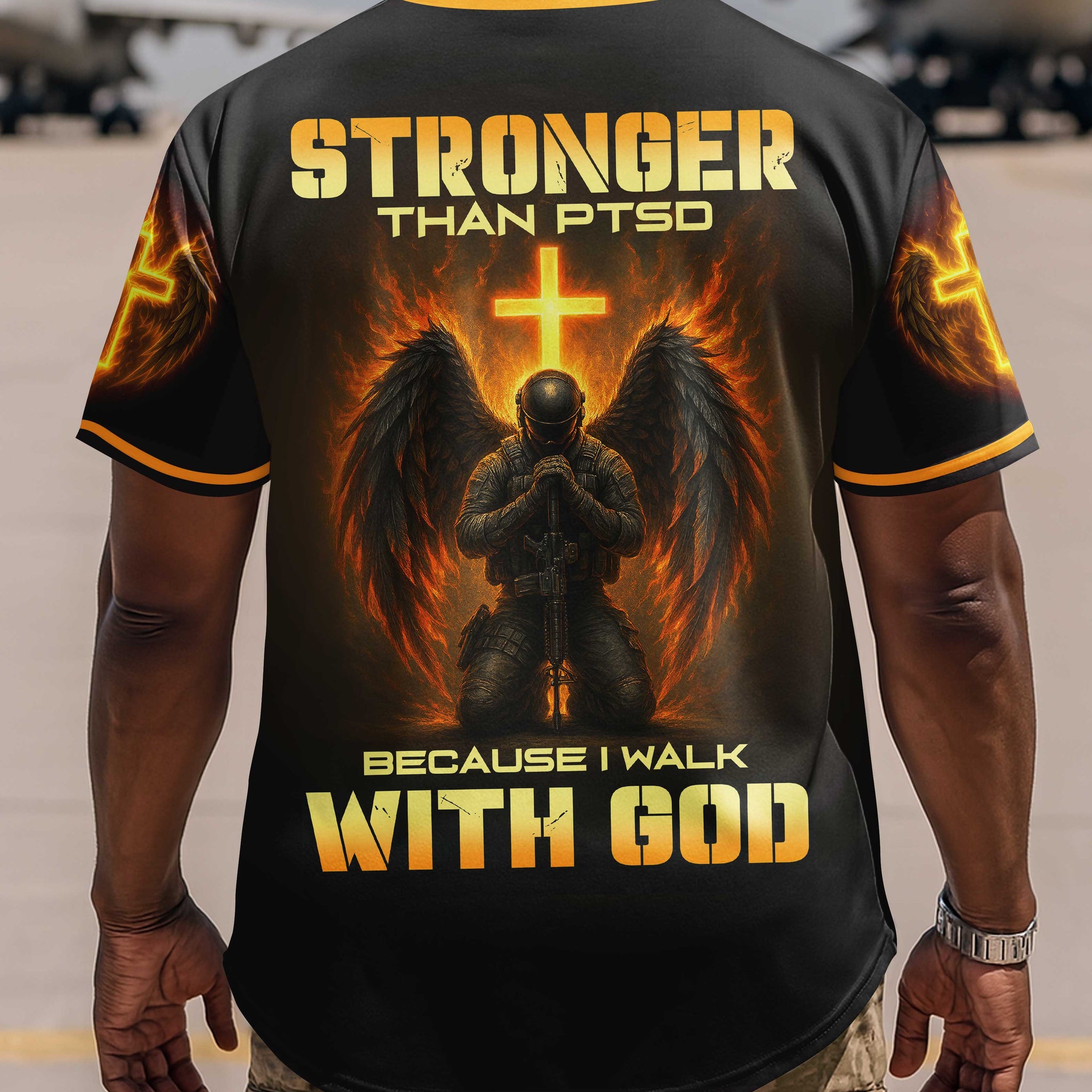 Stronger Than Ptsd Because I Walk With God Jersey