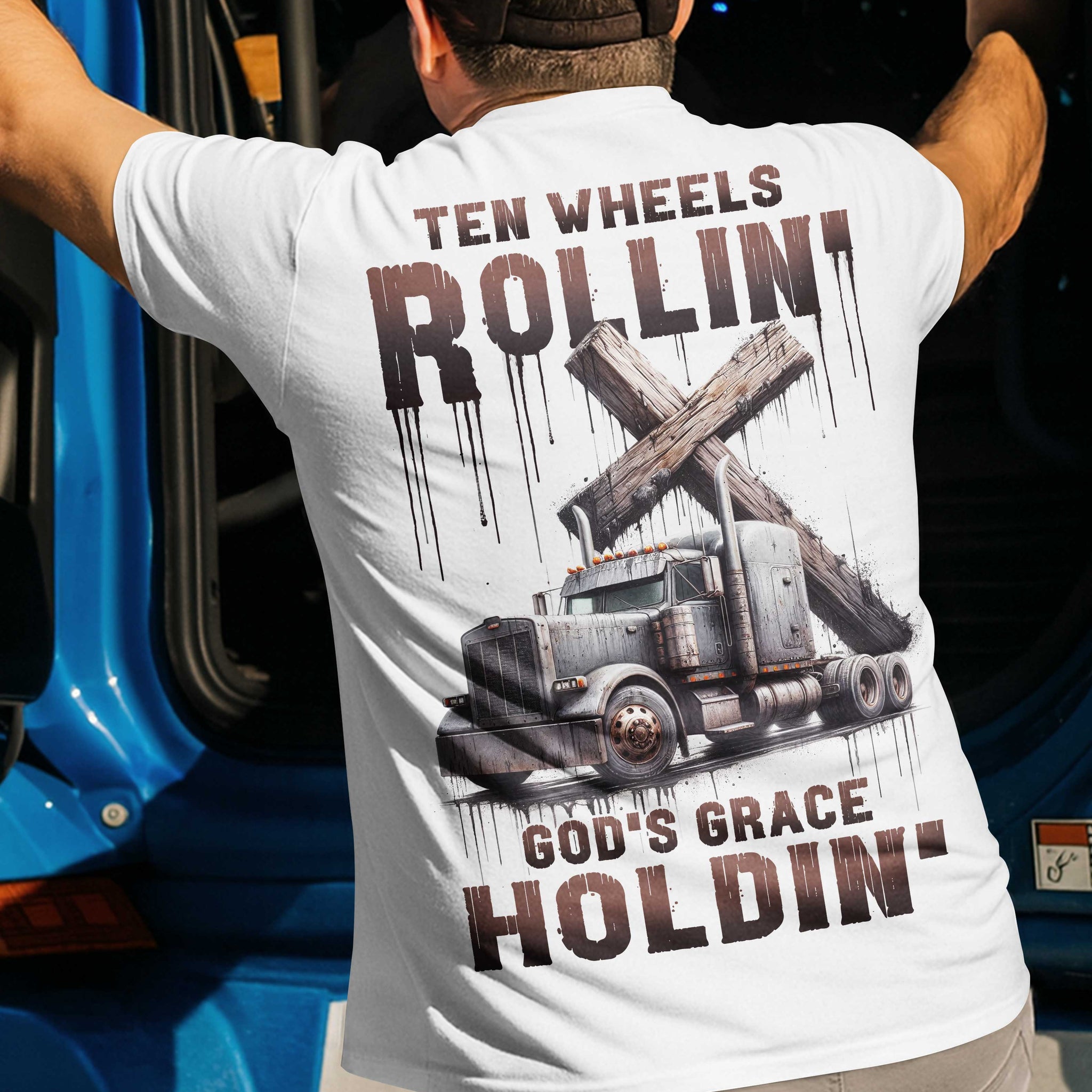 Ten Wheels Rollin' All Over Print T-Shirt