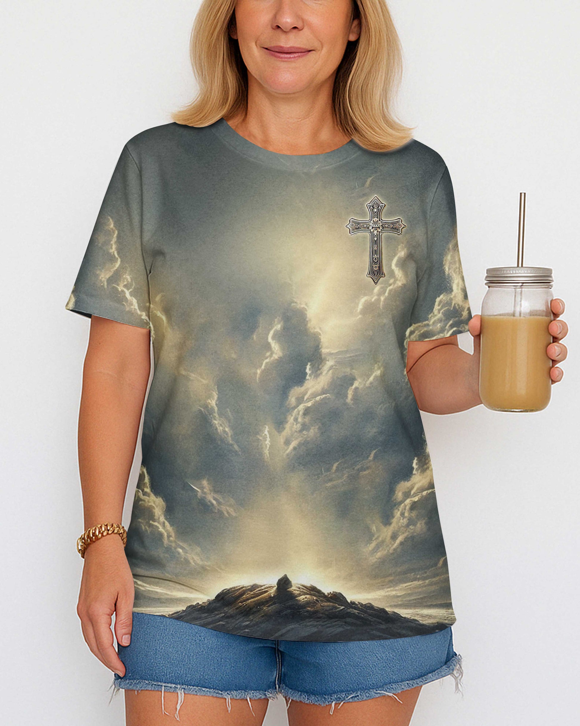 He Died For Me So I'll Live For Him All Over Print V-neck Tank Top