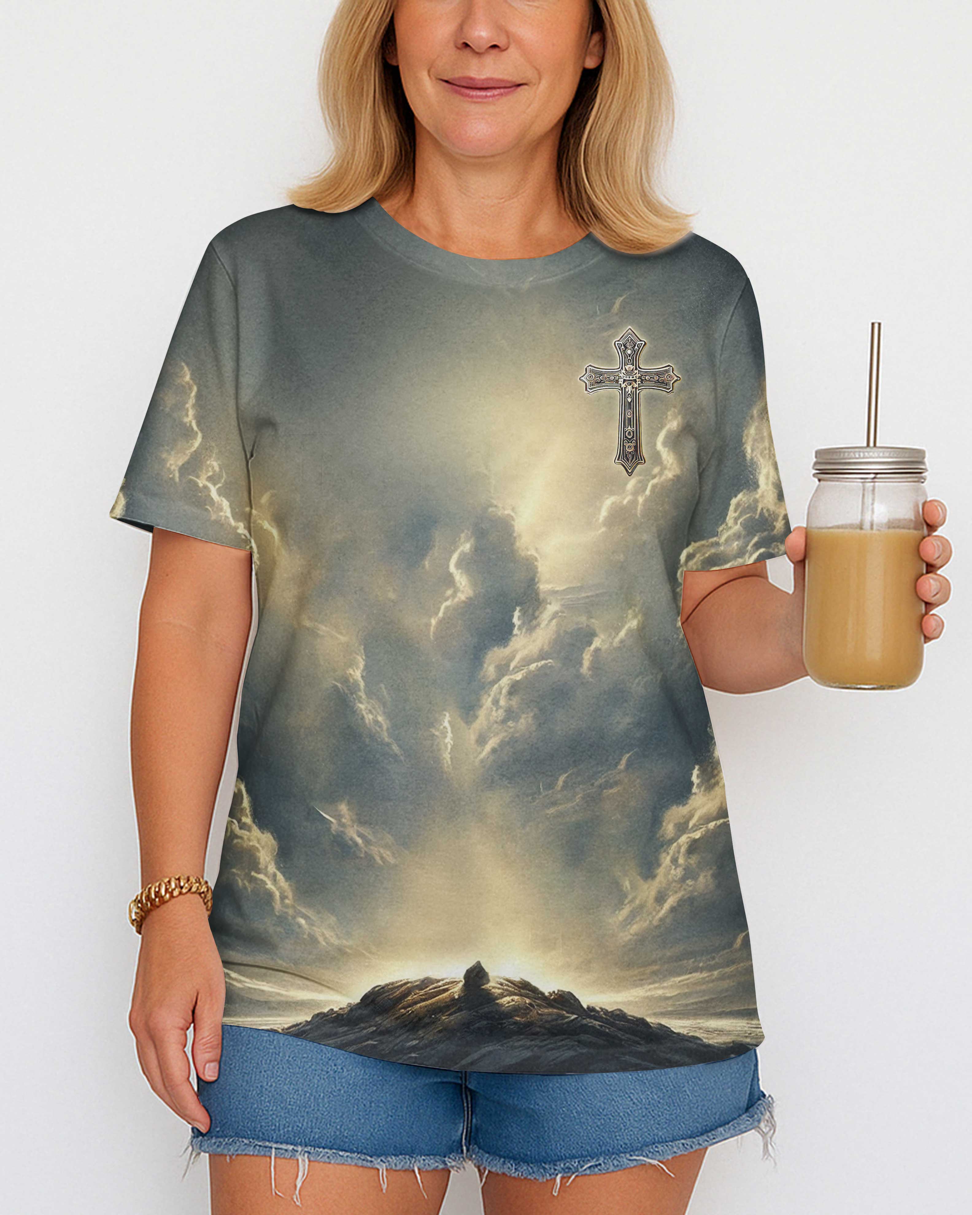 He Died For Me So I'll Live For Him All Over Print V-neck Tank Top