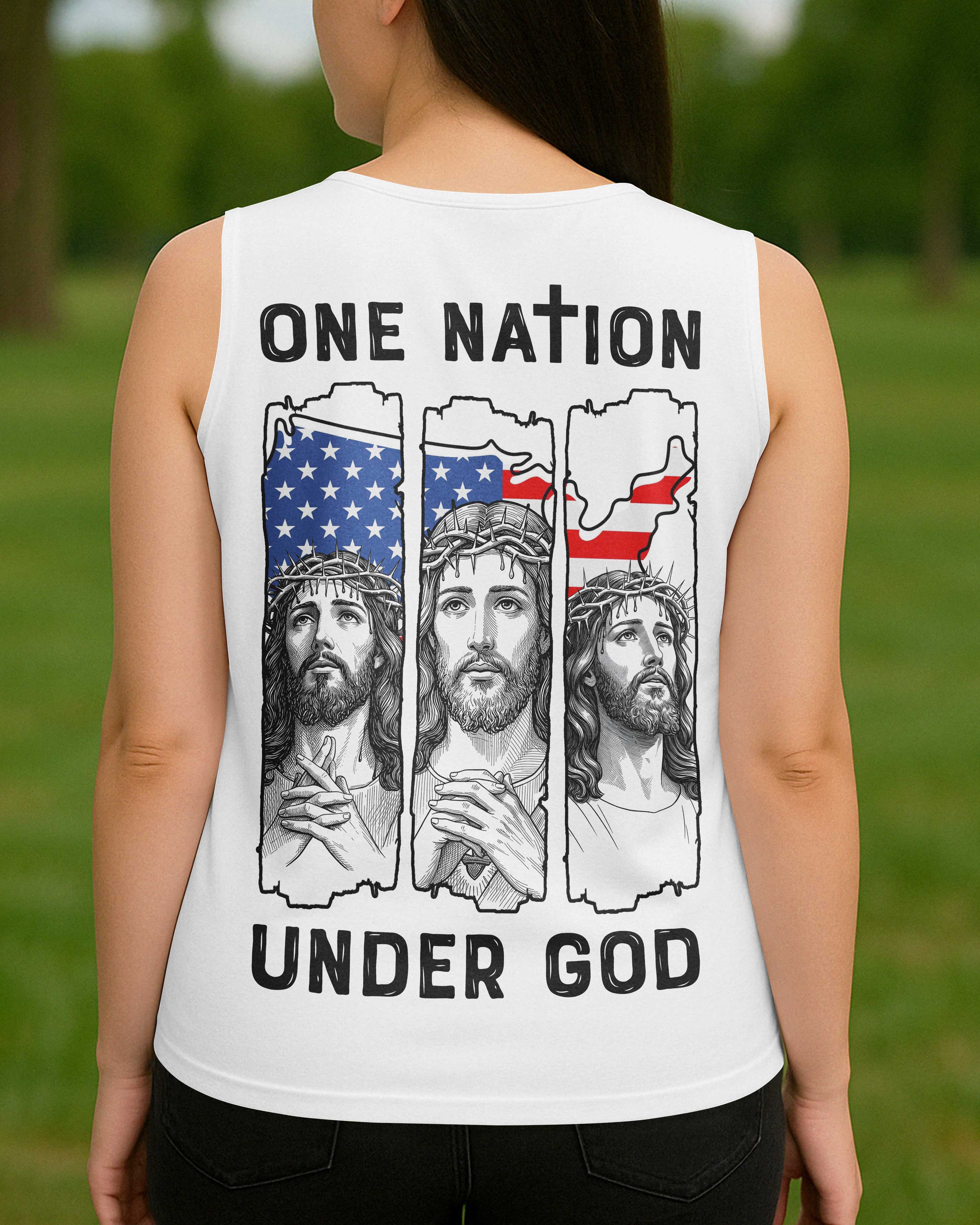 One Nation Under God V-neck Tank Top