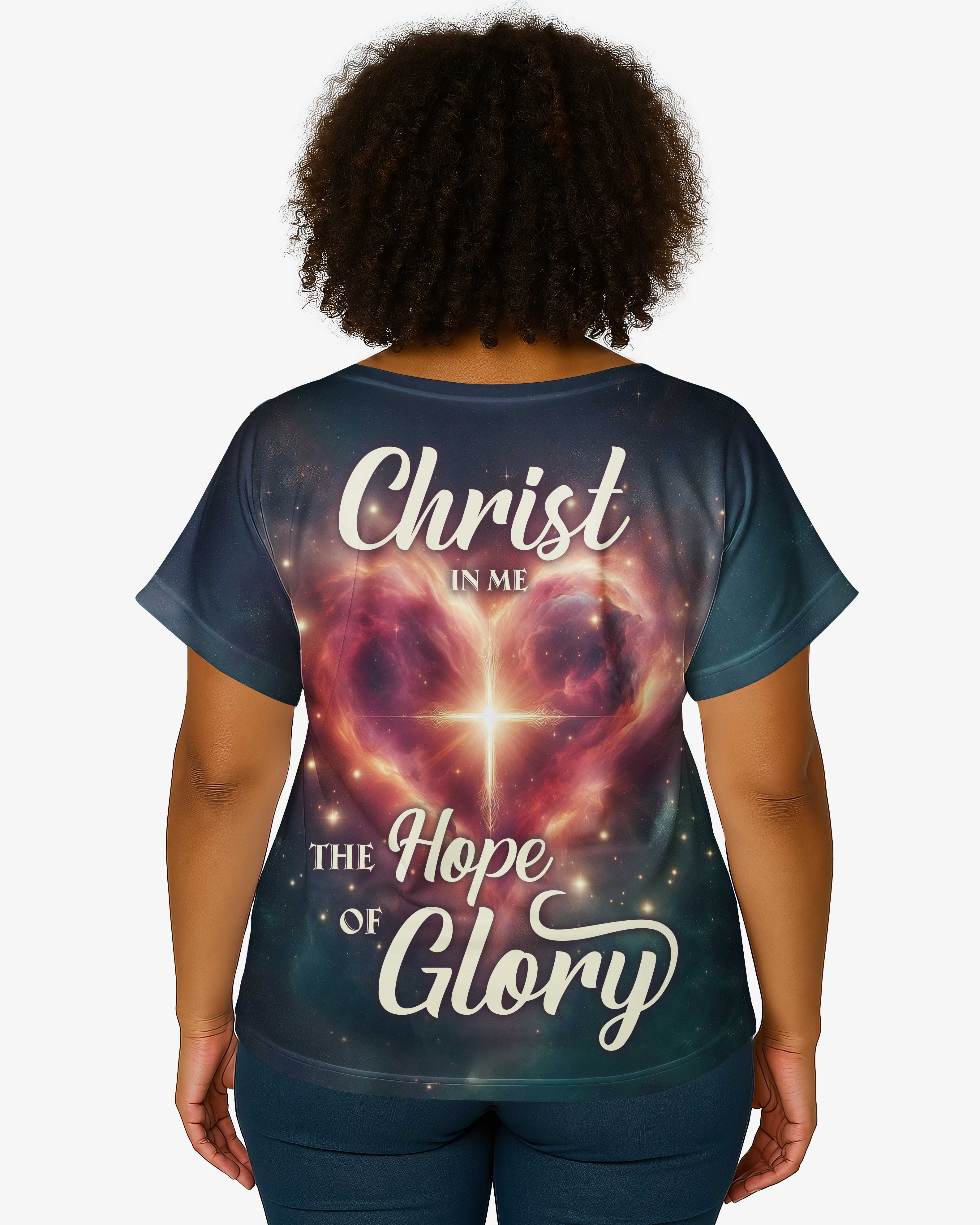 Christ In Me The Hope Of Glory All Over Print V-neck Dolman Sleeves Shirt