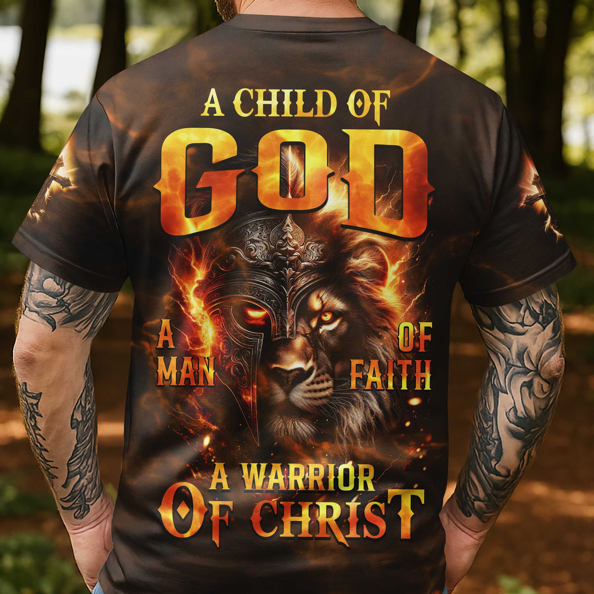A Child Of God A Man Of Faith A Warrior Of Christ All Over Print T-shirt
