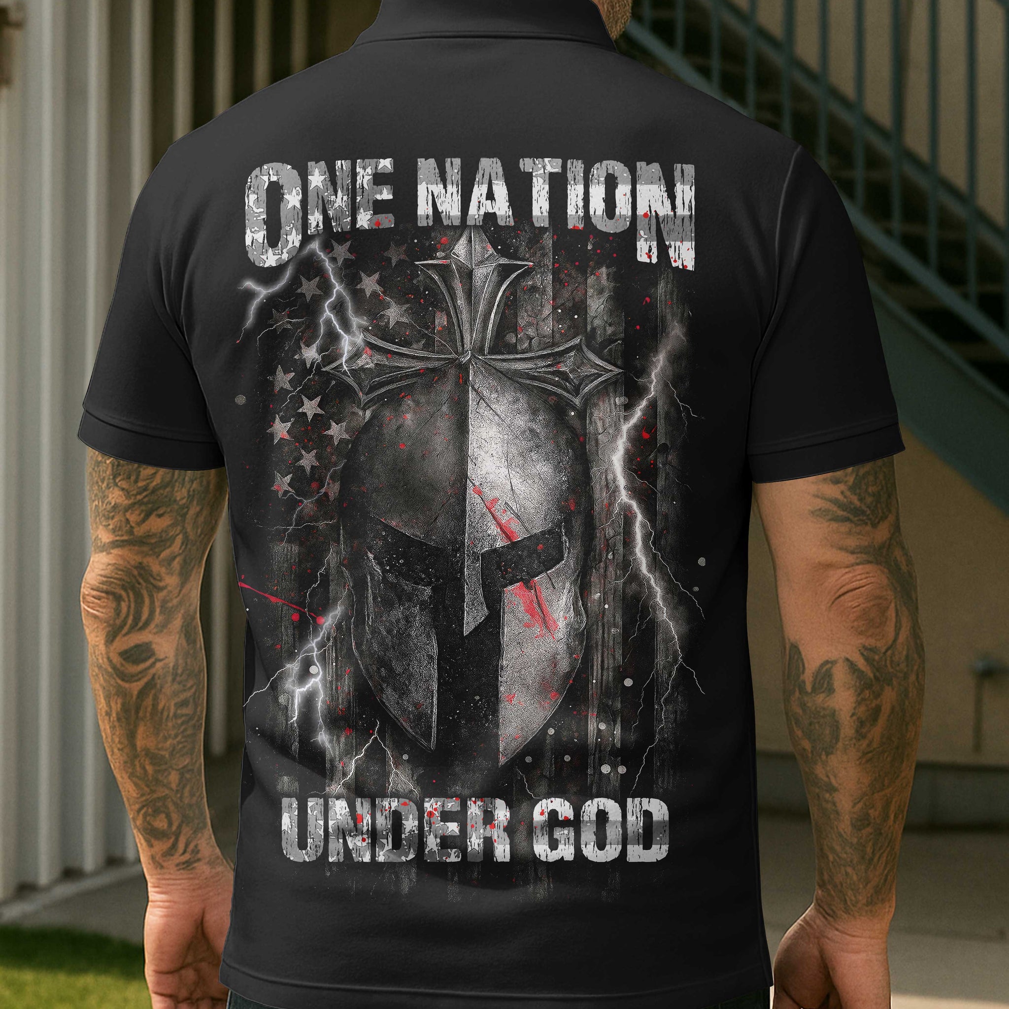 One Nation Under God All Over Print Polo