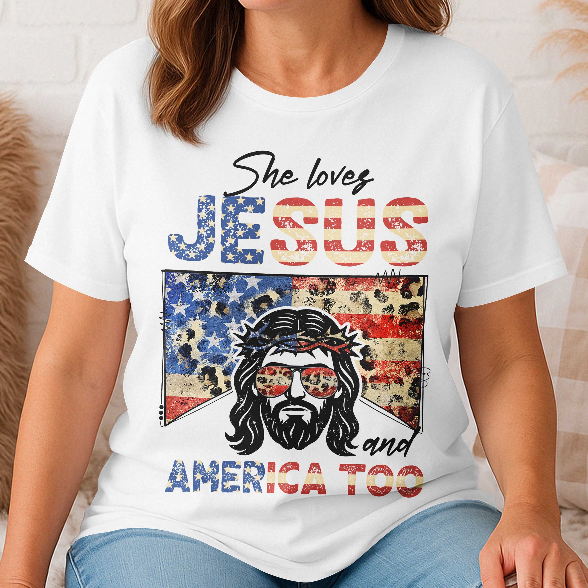 She Loves Jesus and America Too T-Shirt