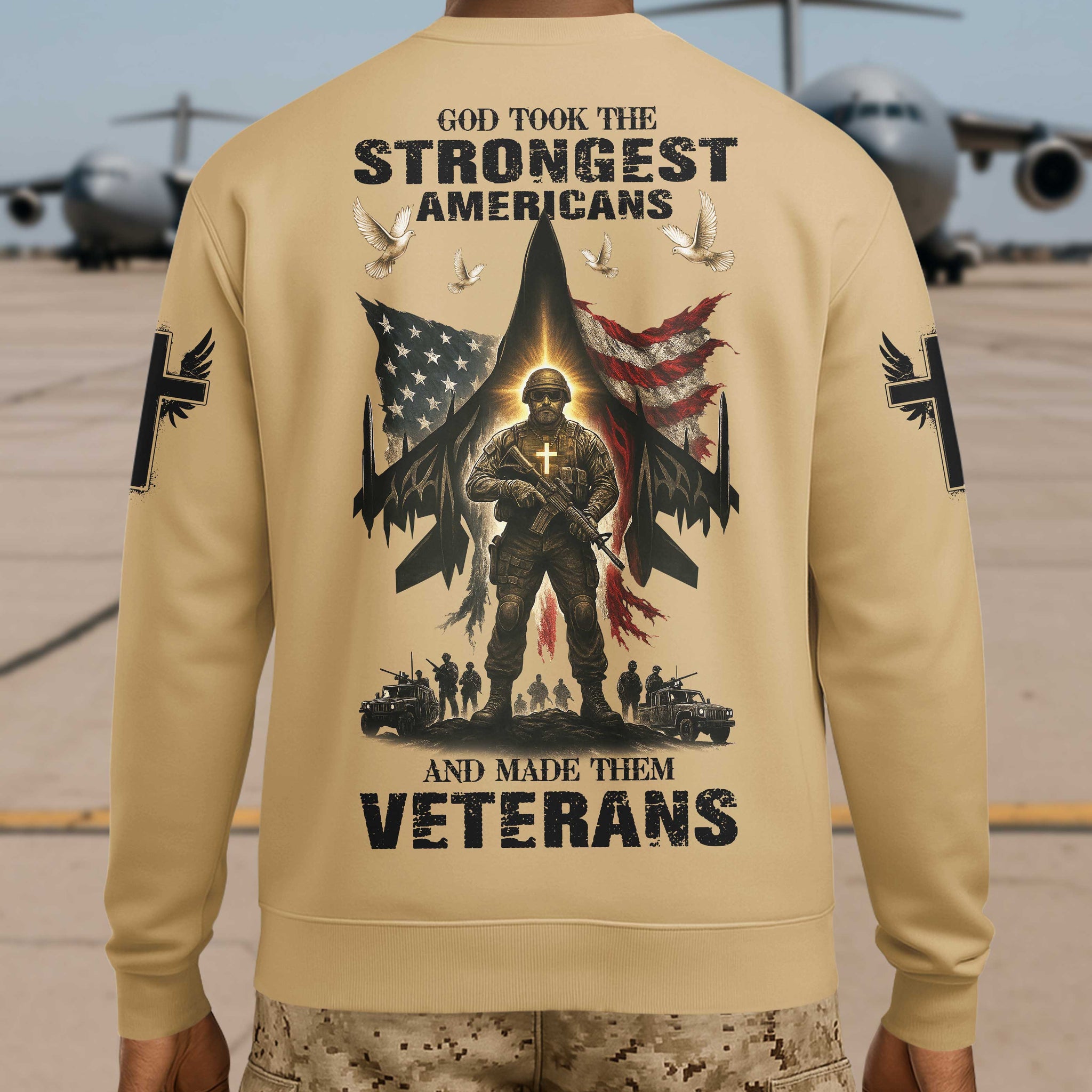 God Took The Strongest Americans All Over Print Sweater