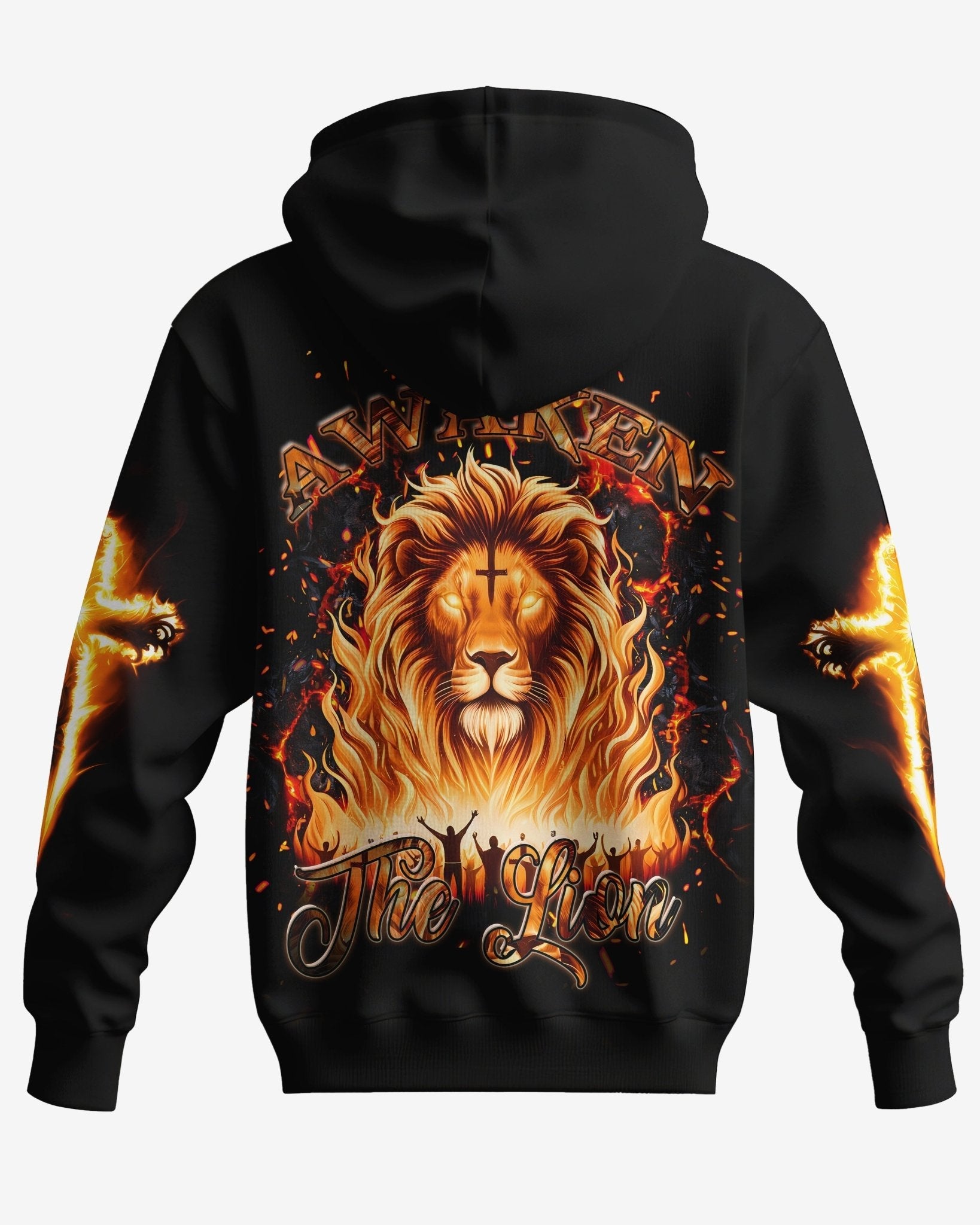 Awaken The Lion All Over Print Zip Hoodie