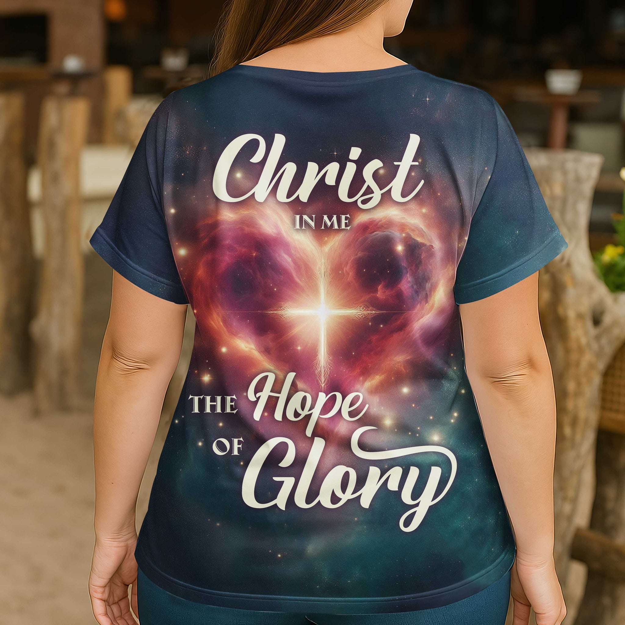 Christ In Me The Hope Of Glory All Over Print V-neck Dolman Sleeves Shirt