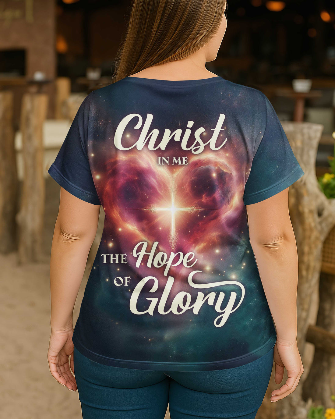 Christ In Me The Hope Of Glory All Over Print V-neck Dolman Sleeves Shirt