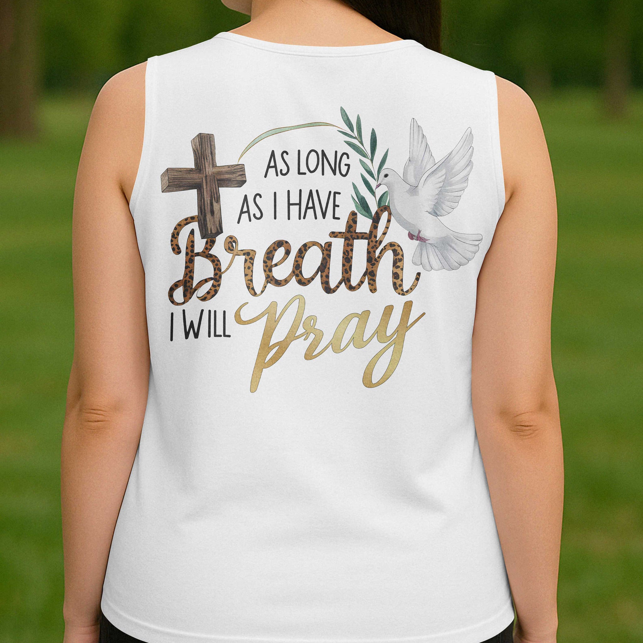 As Long As I Have Breath I Will Pray V-neck Tank Top
