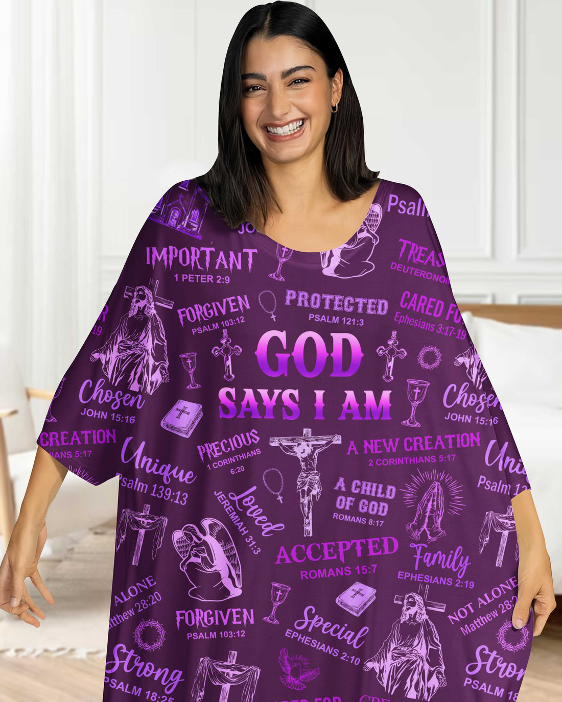God Says I Am All Over Print Sleep Tee