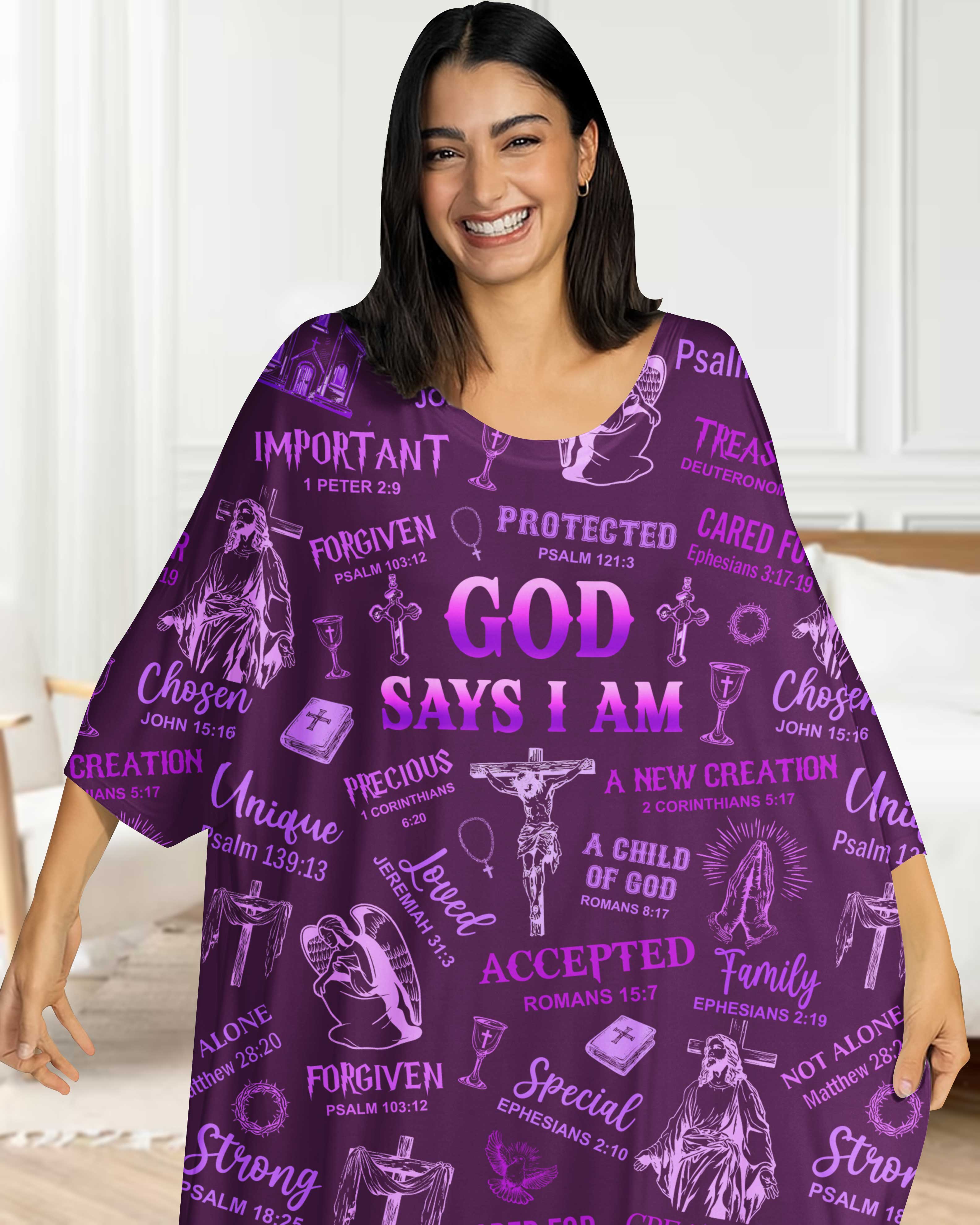 God Says I Am All Over Print Sleep Tee