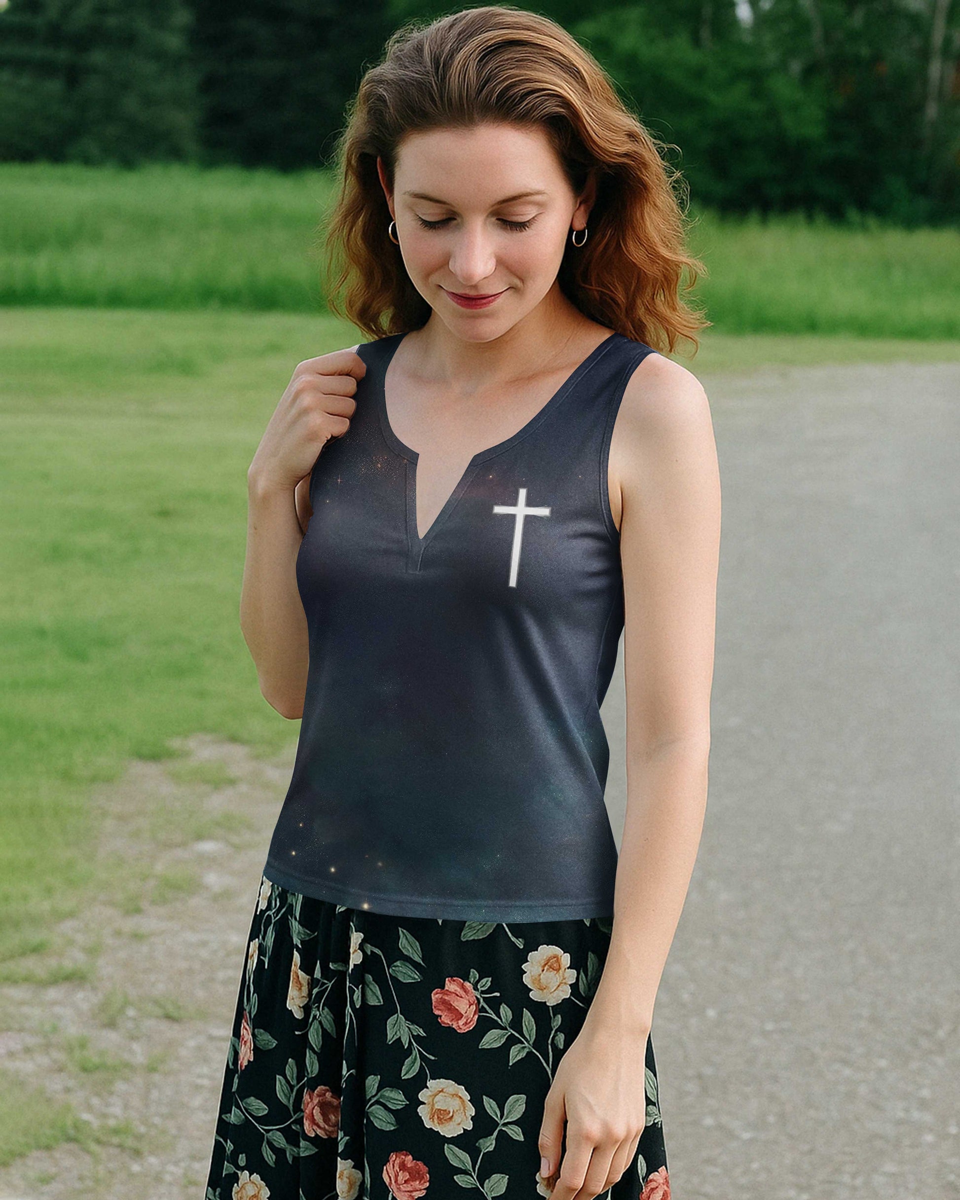 Christ In Me The Hope Of Glory V-neck Tank Top