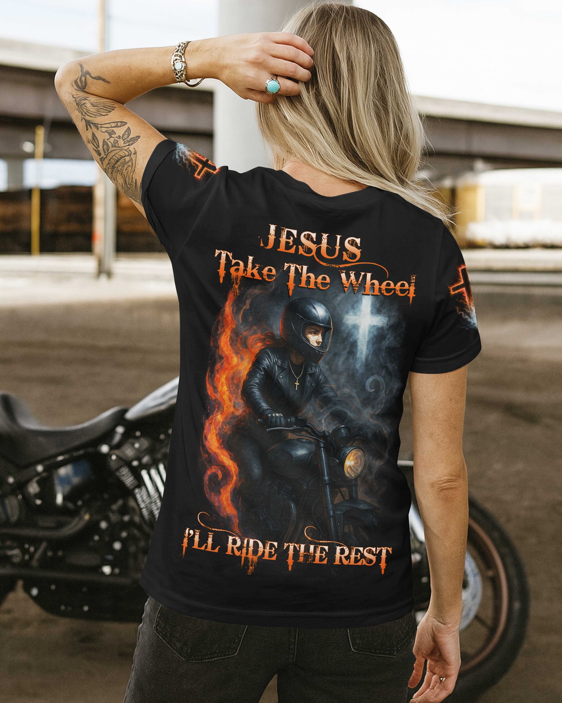 Jesus Take The Wheel I'll Ride The Rest All Over Print T-Shirt