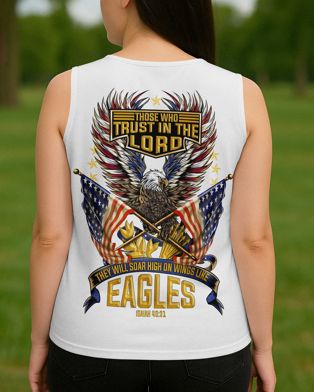 Those Who Trust In The Lord They Will Soar High On Wings Like Eagles V-neck Tank Top