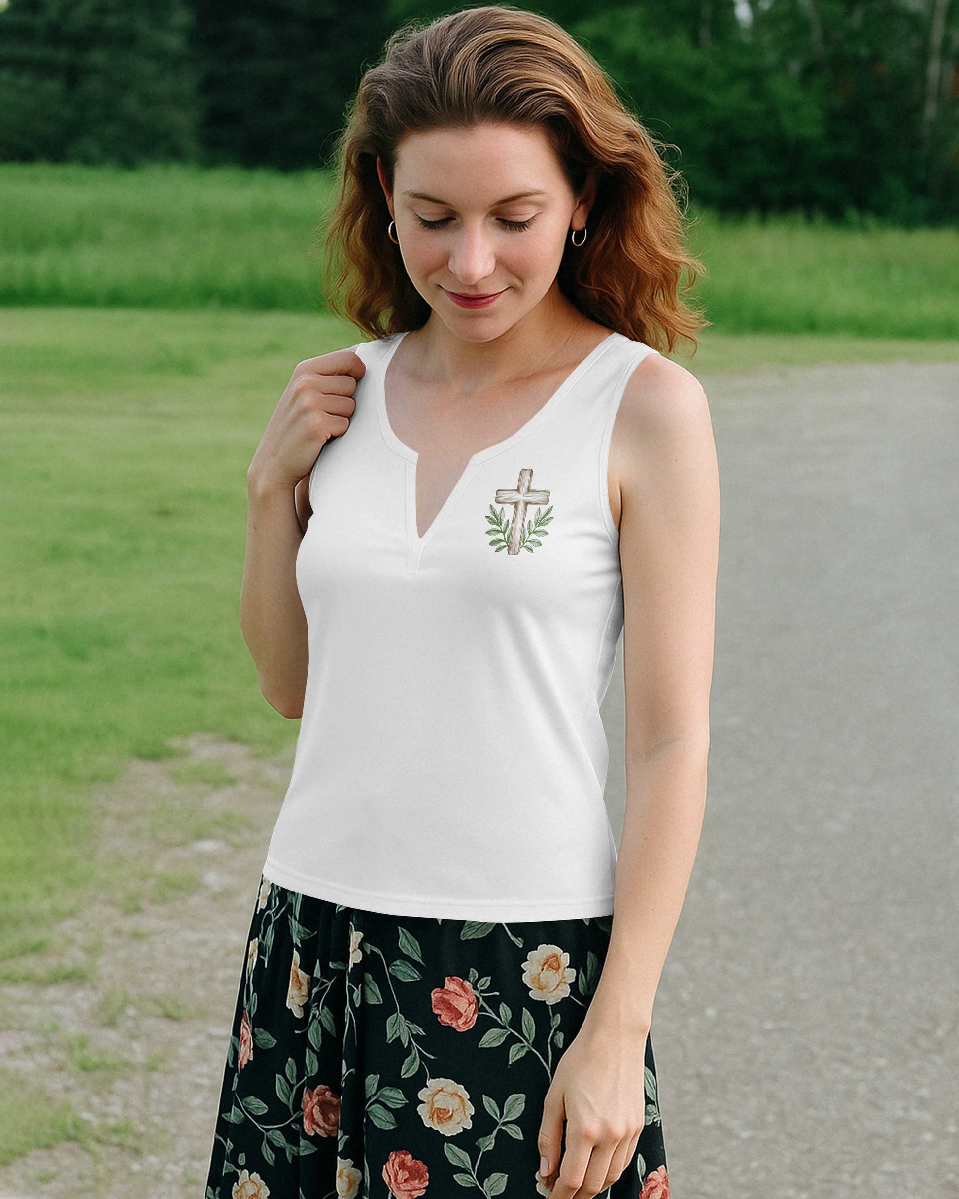 As Long As I Have Breath I Will Pray V-neck Tank Top