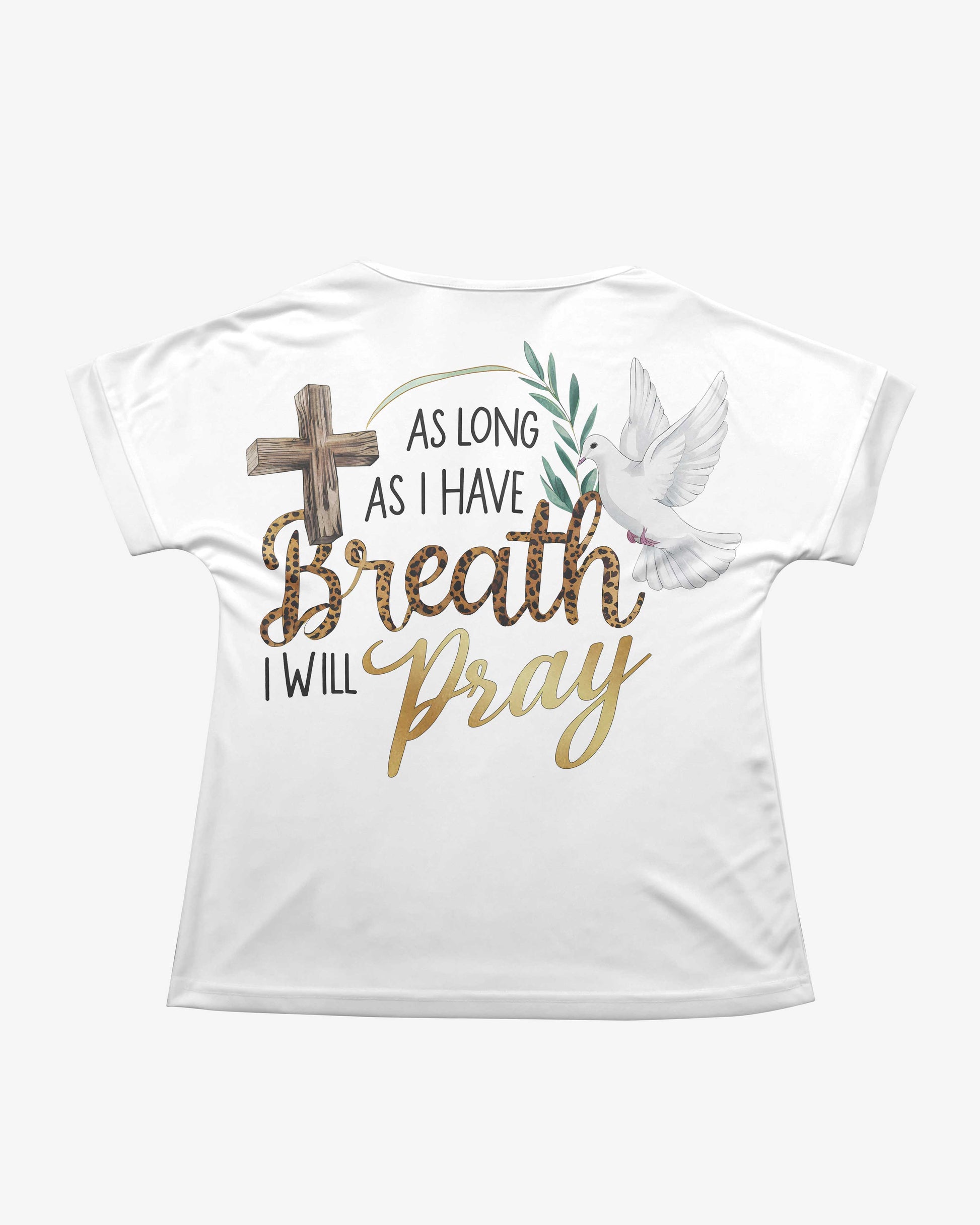 As Long As I Have Breath I Will Pray V-neck Dolman Sleeves Shirt