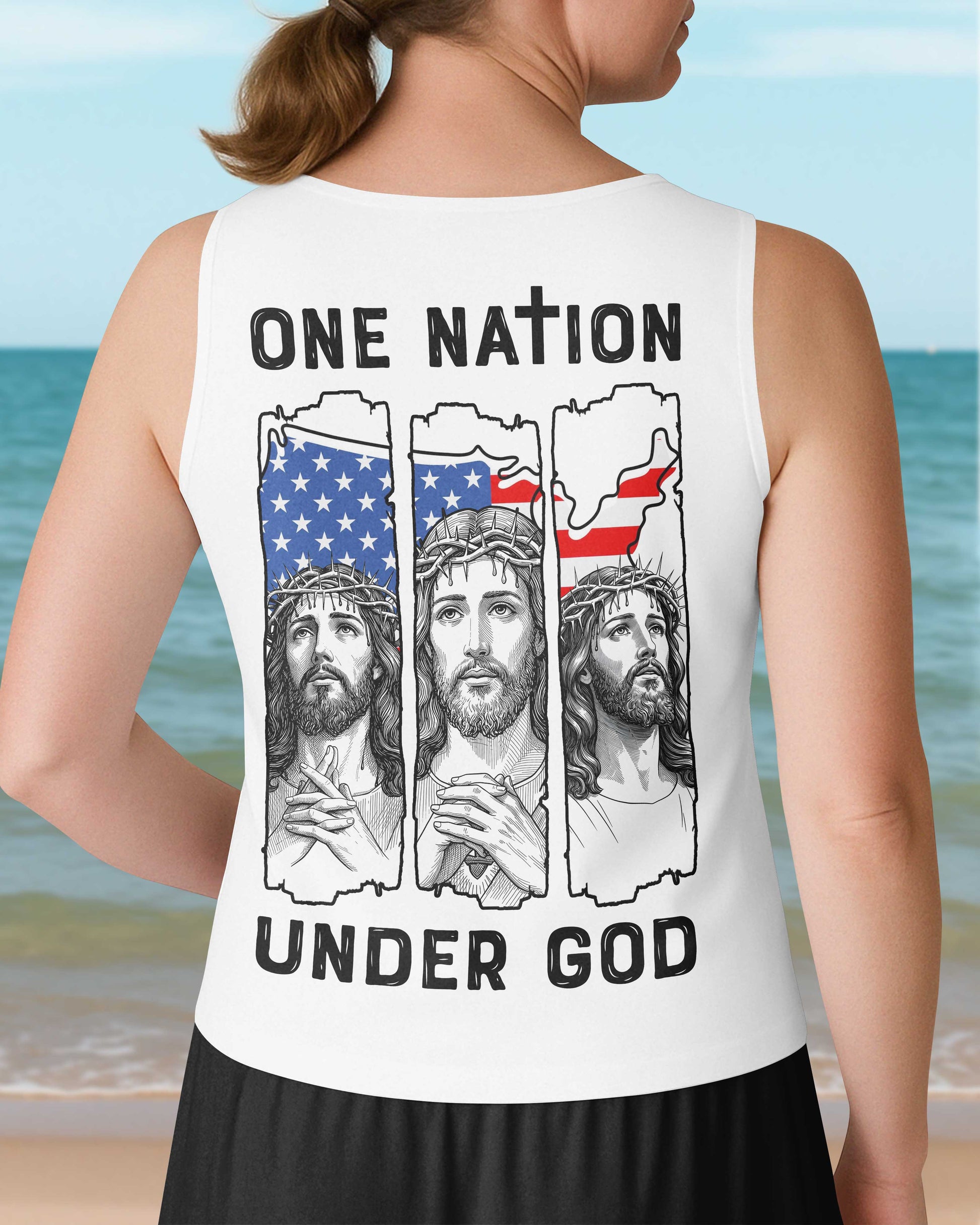 One Nation Under God V-neck Tank Top