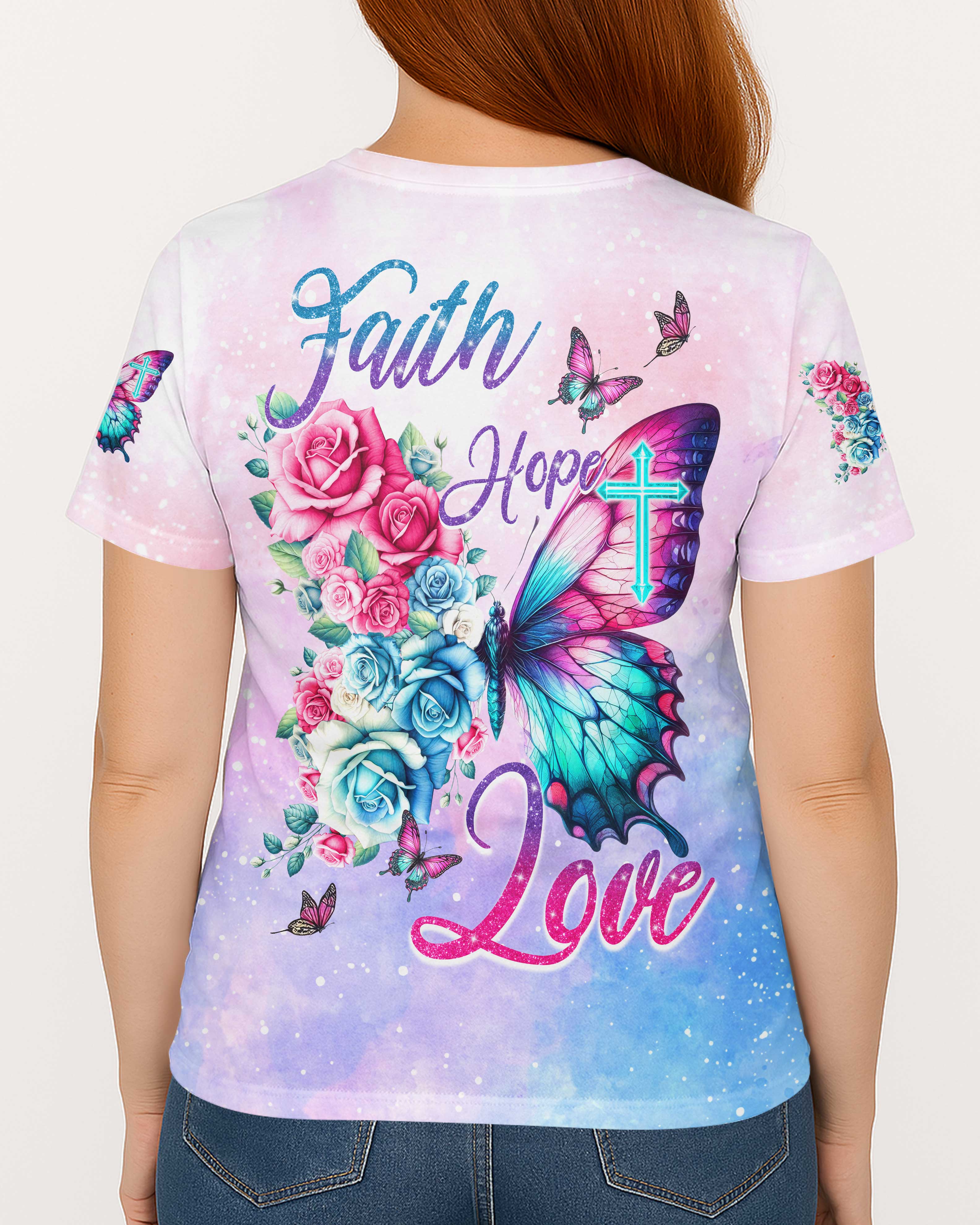 Faith Hope Love All Over Print T-shirt