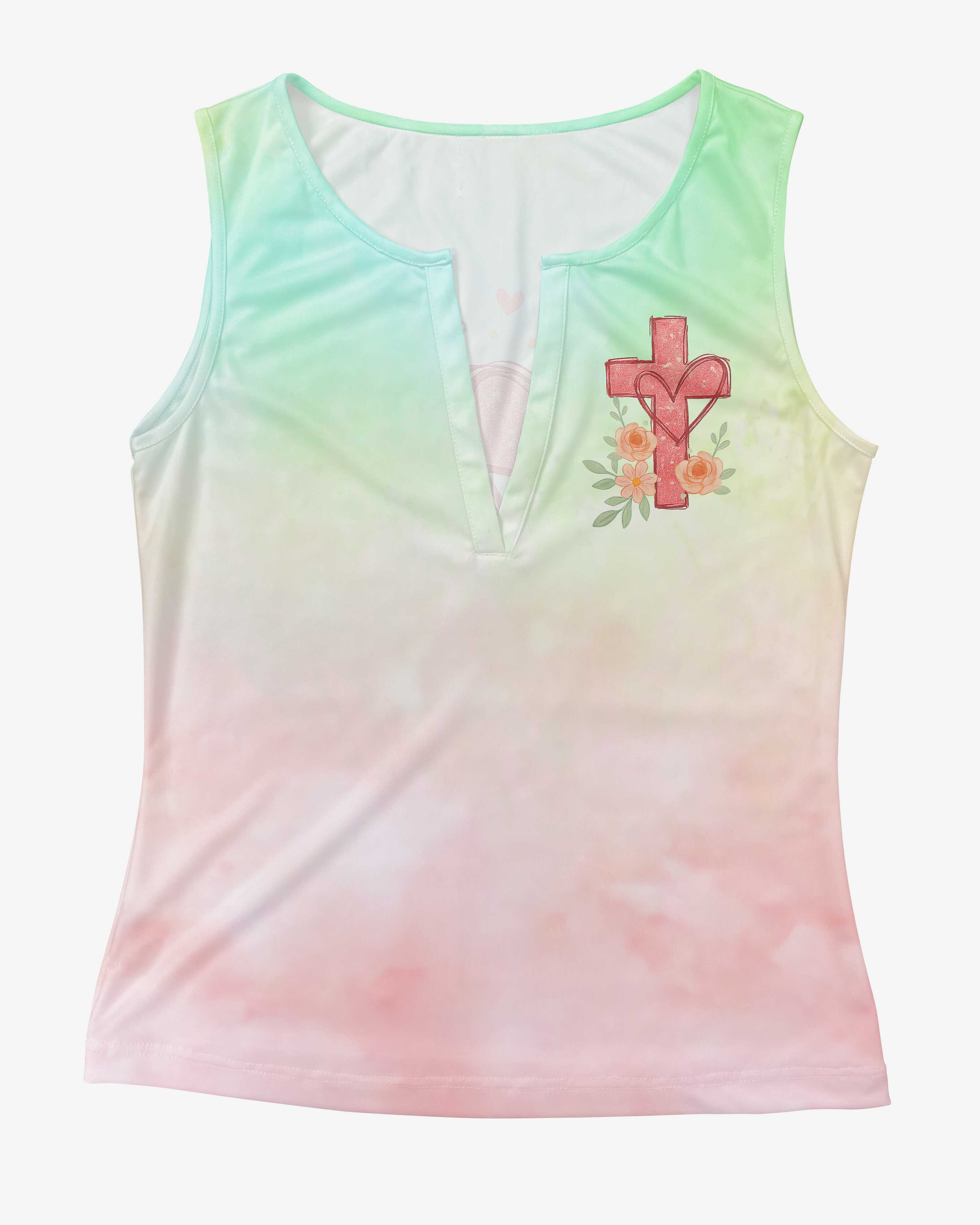 Just a Mama Who Loves Jesus All Over Print V-neck Tank Top