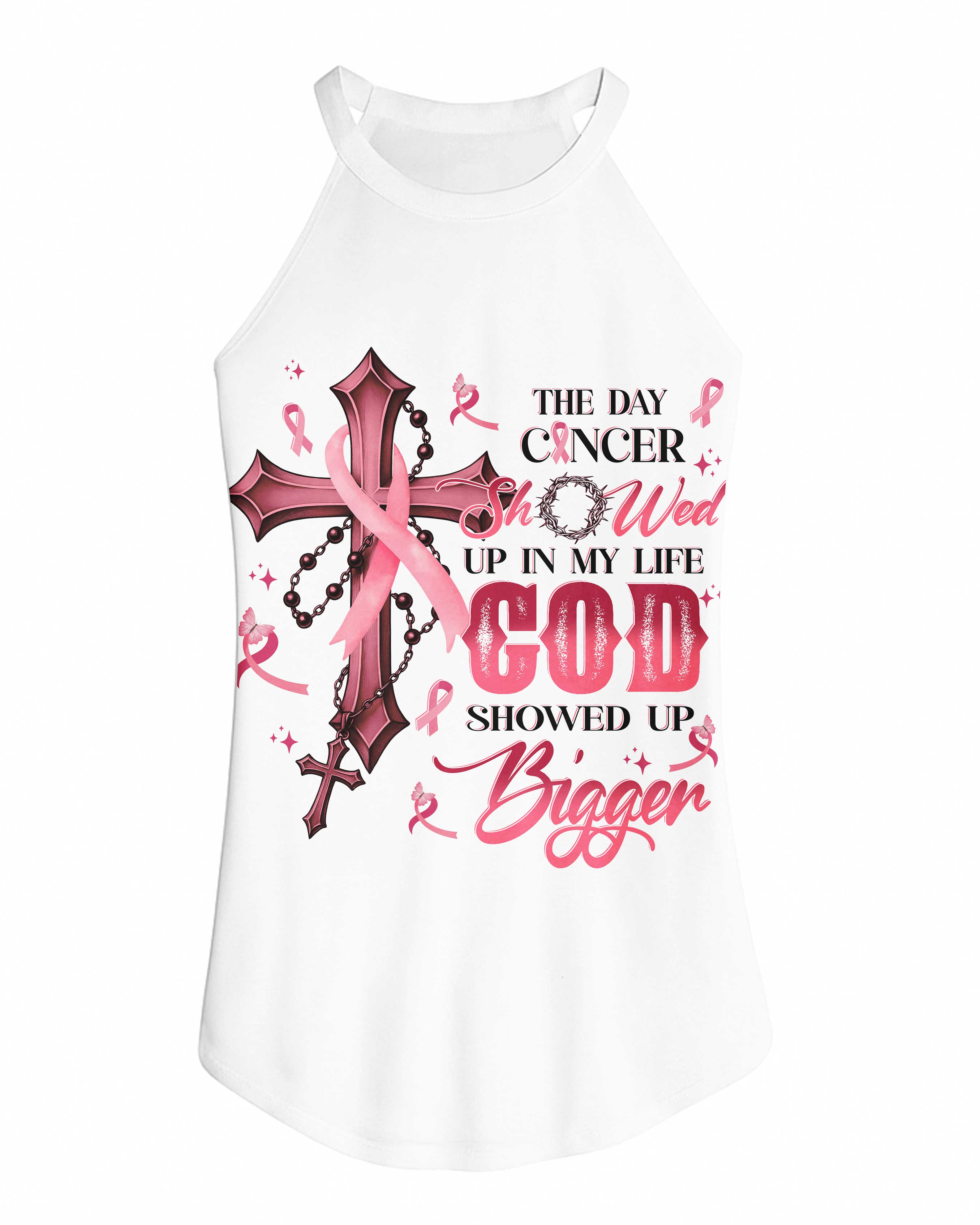 The Day Cancer Showed Up Rocker Tank Top