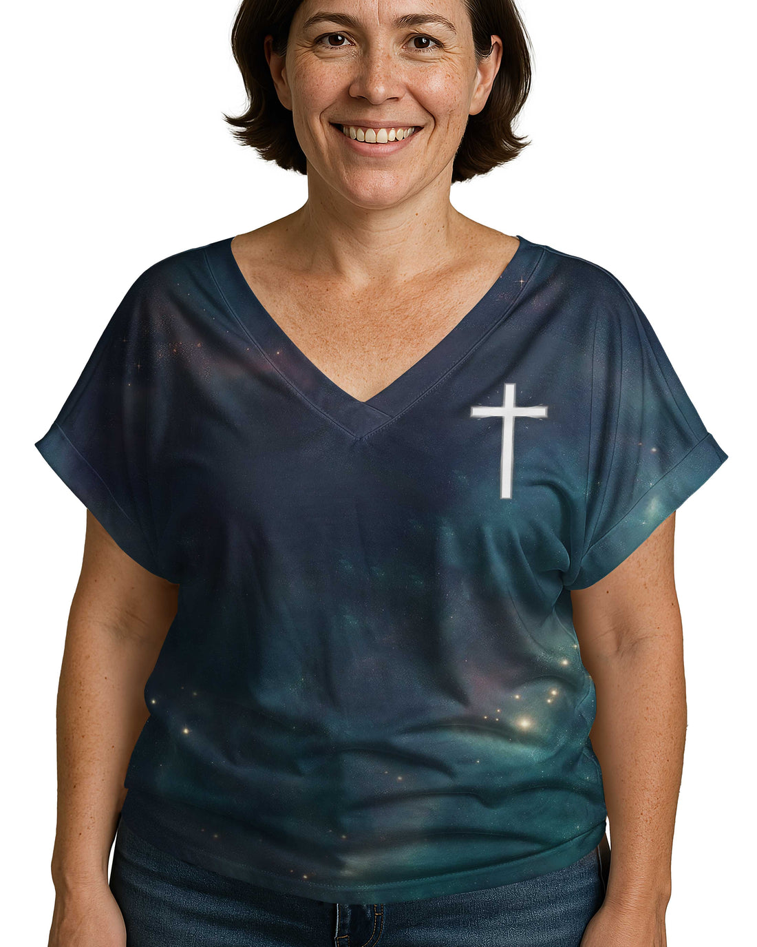 Christ In Me The Hope Of Glory All Over Print V-neck Dolman Sleeves Shirt