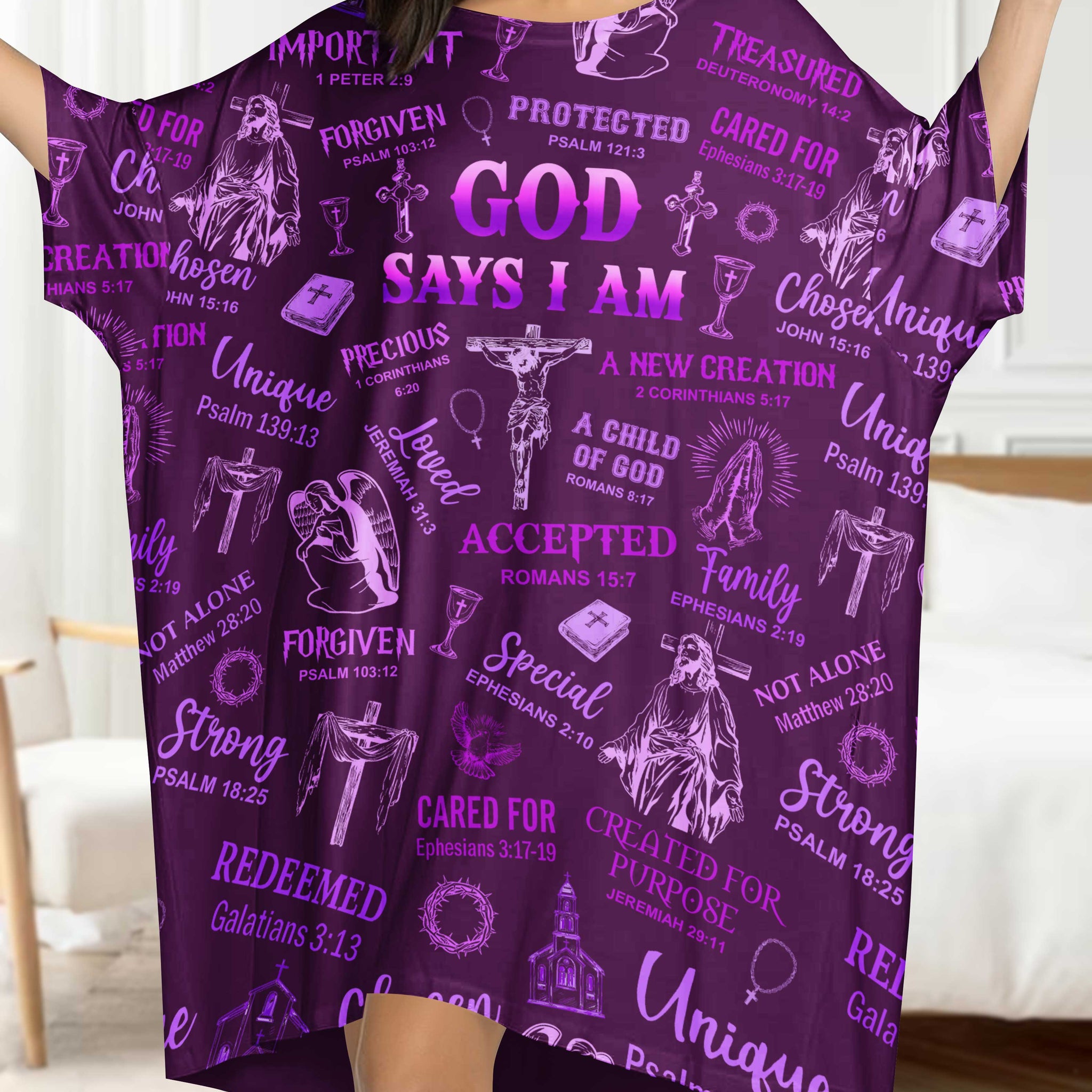 God Says I Am All Over Print Sleep Tee