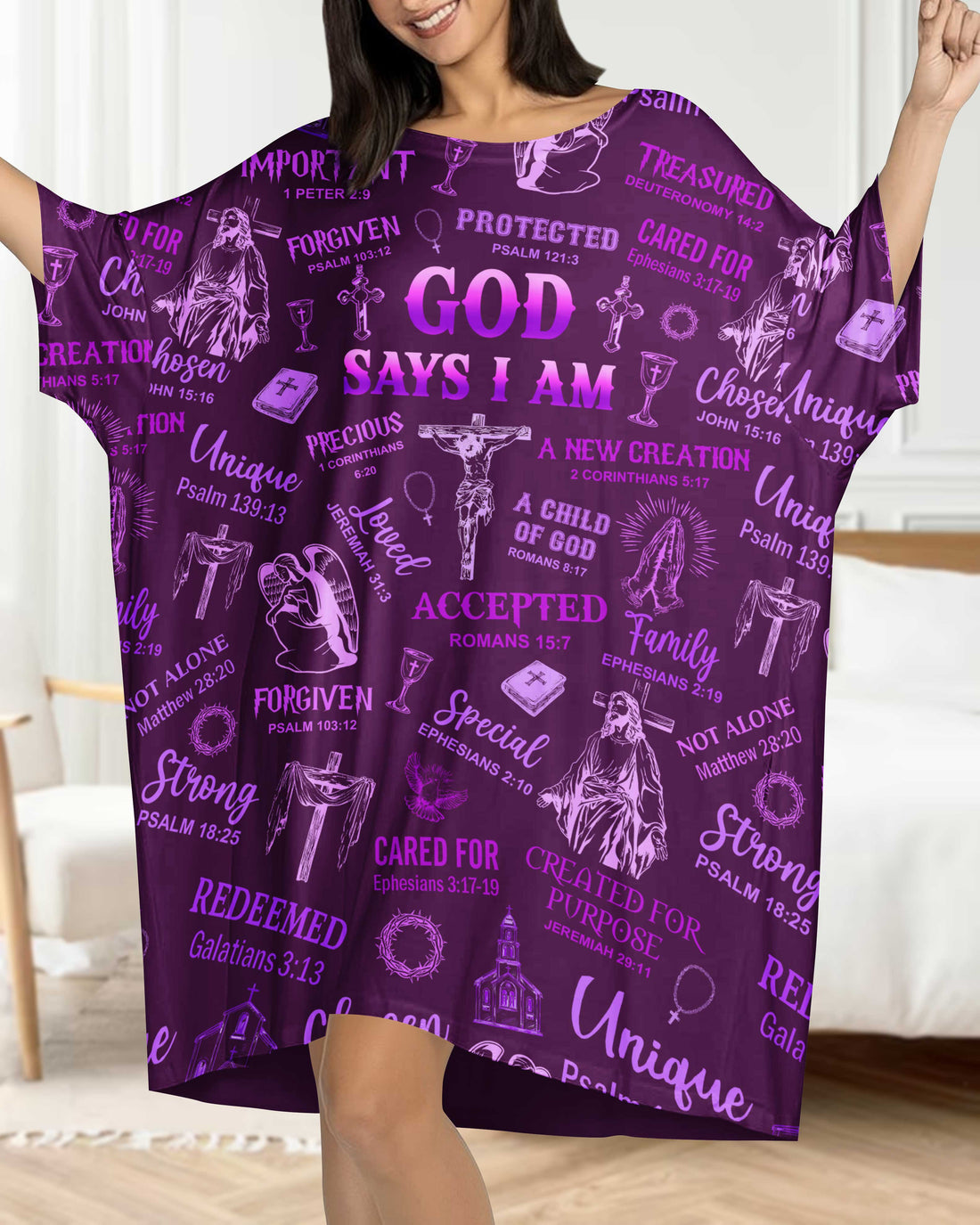 God Says I Am All Over Print Sleep Tee