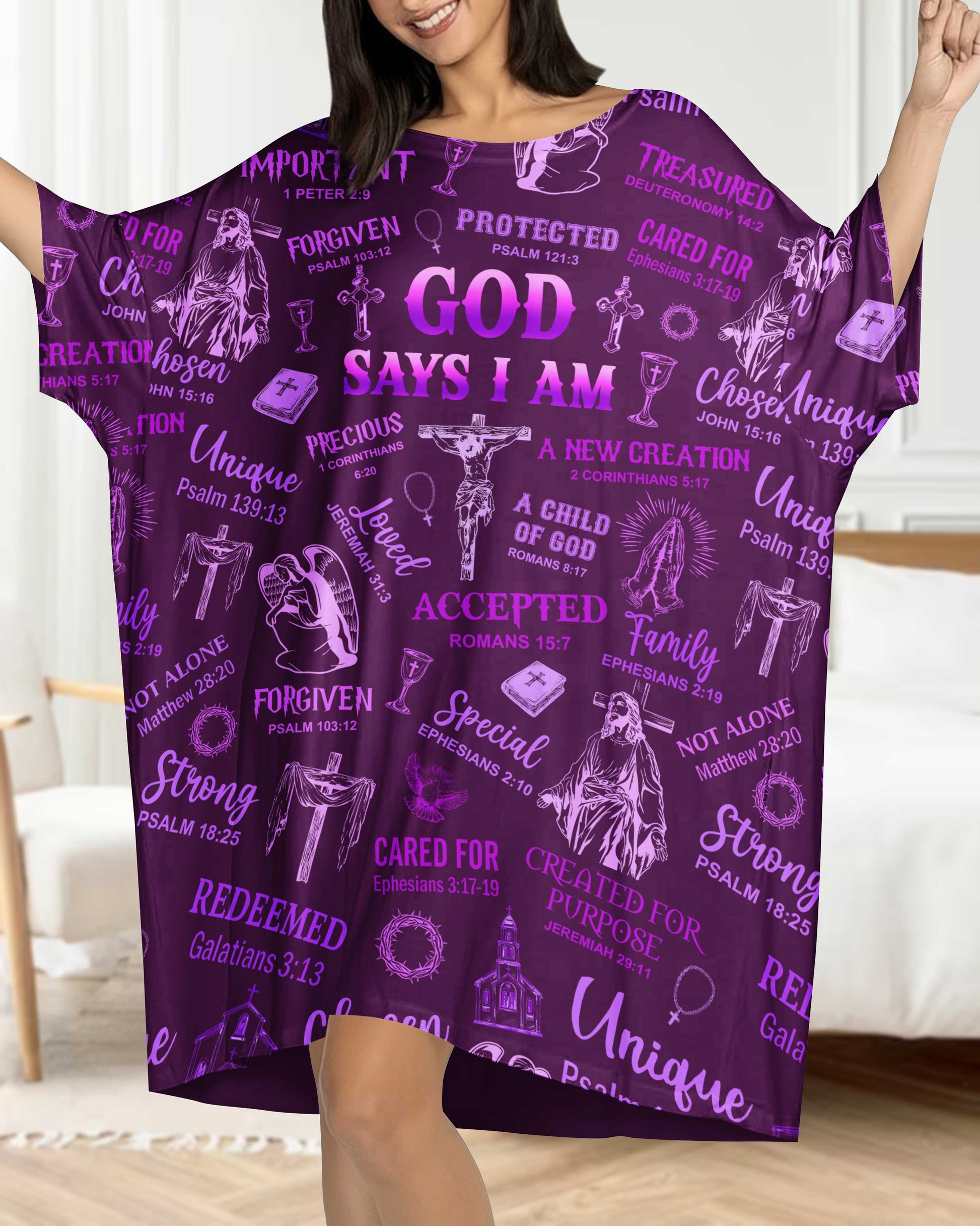 God Says I Am All Over Print Sleep Tee