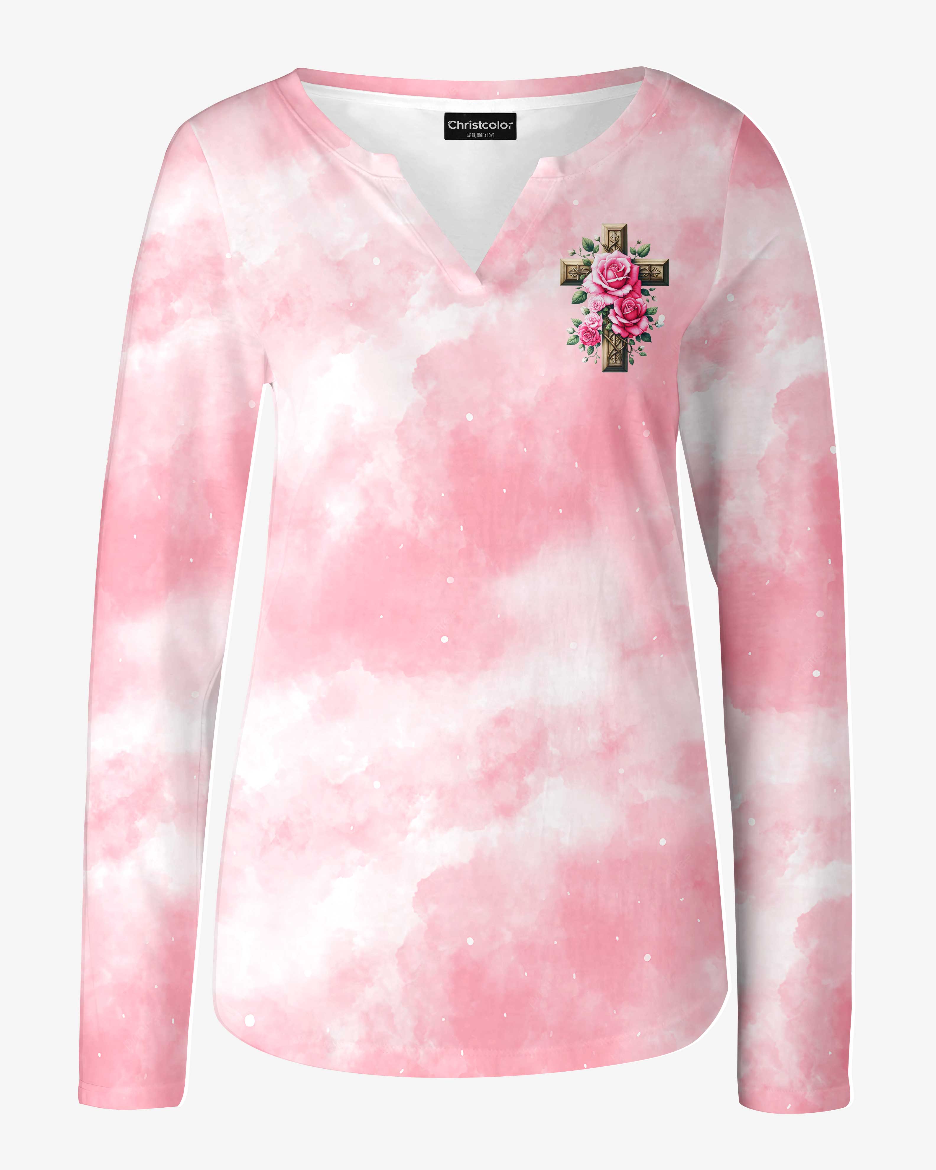 Jesus Take The Wheel All Over Print V-neck Long Sleeves Shirt